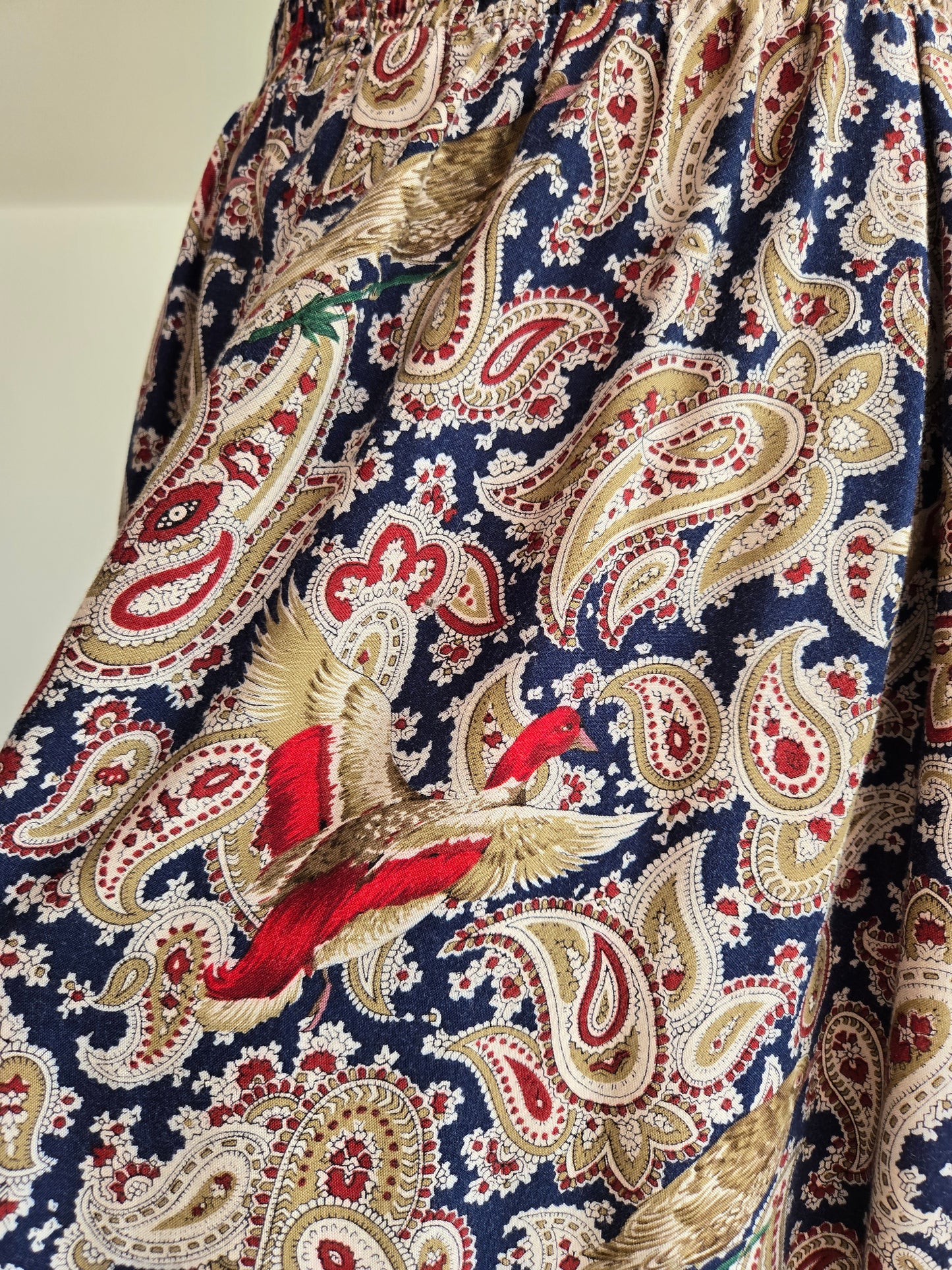 Vintage Willowbend Bird Scene and Paisley Print Skirt - W26-34"