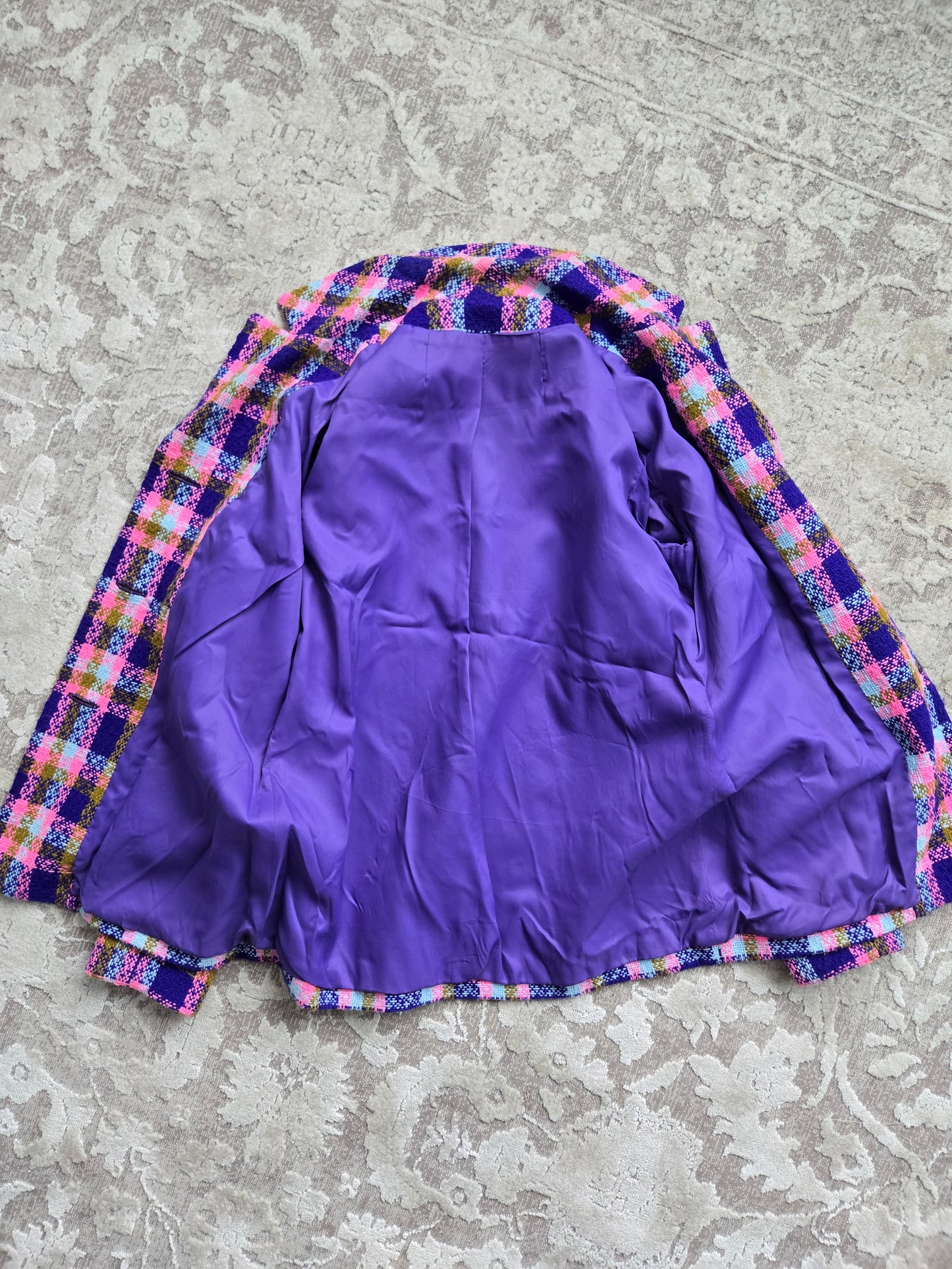 Vintage 70s Colorful Plaid Blazer/Jacket - medium/large