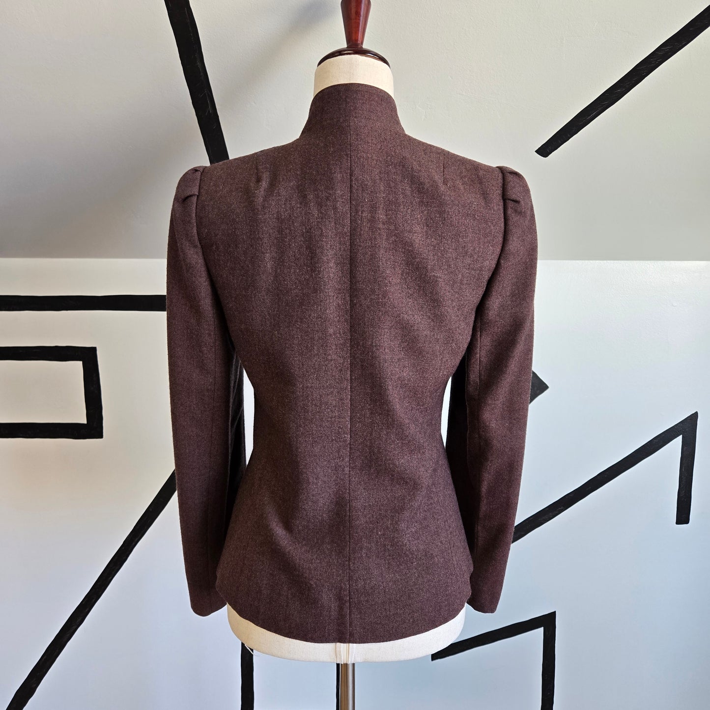 Dillon Vintage Burgundy Heather Wool Blazer Made in Hungary - small