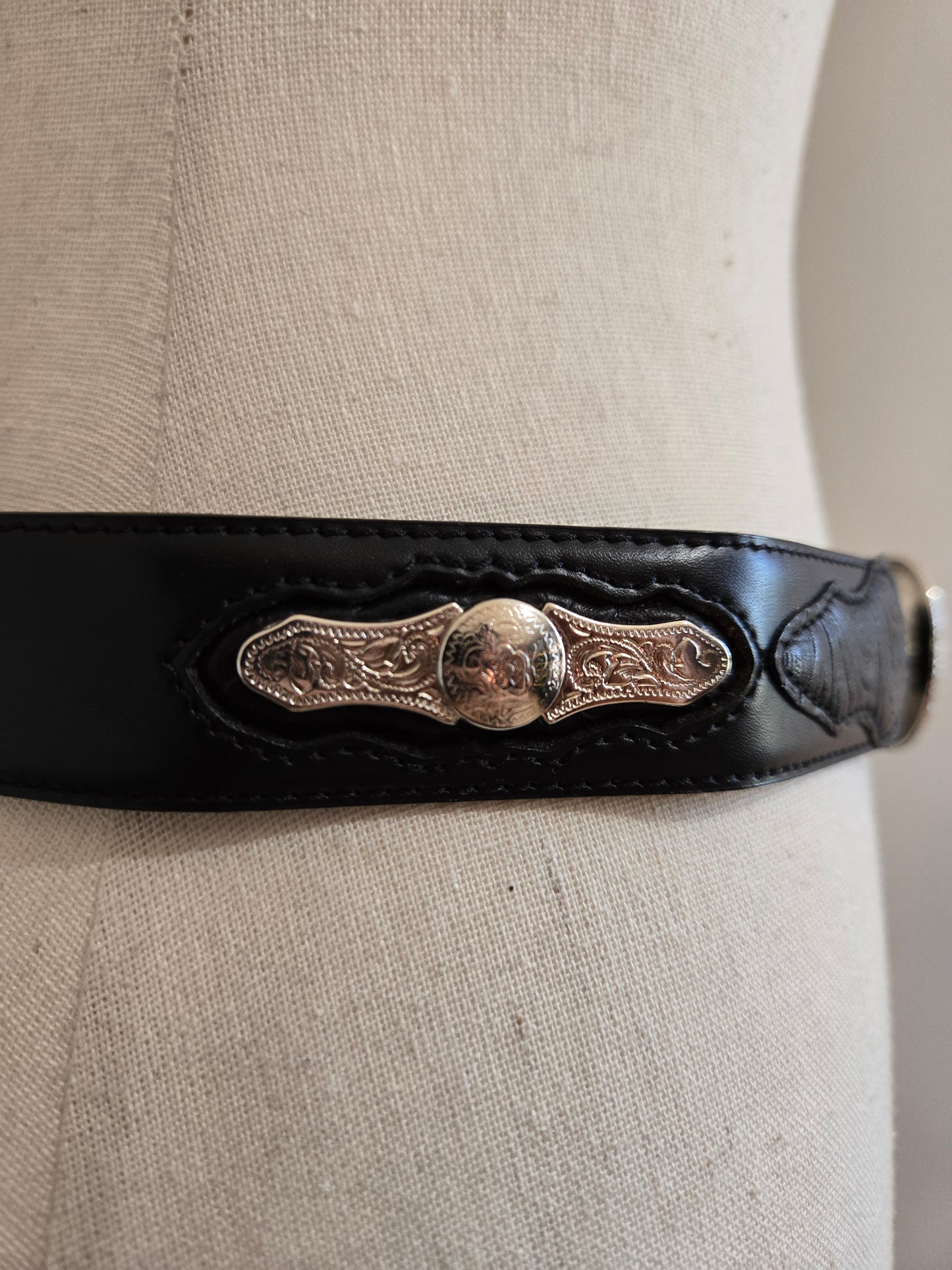 Resistol Black Leather Western Belt - W28-31"