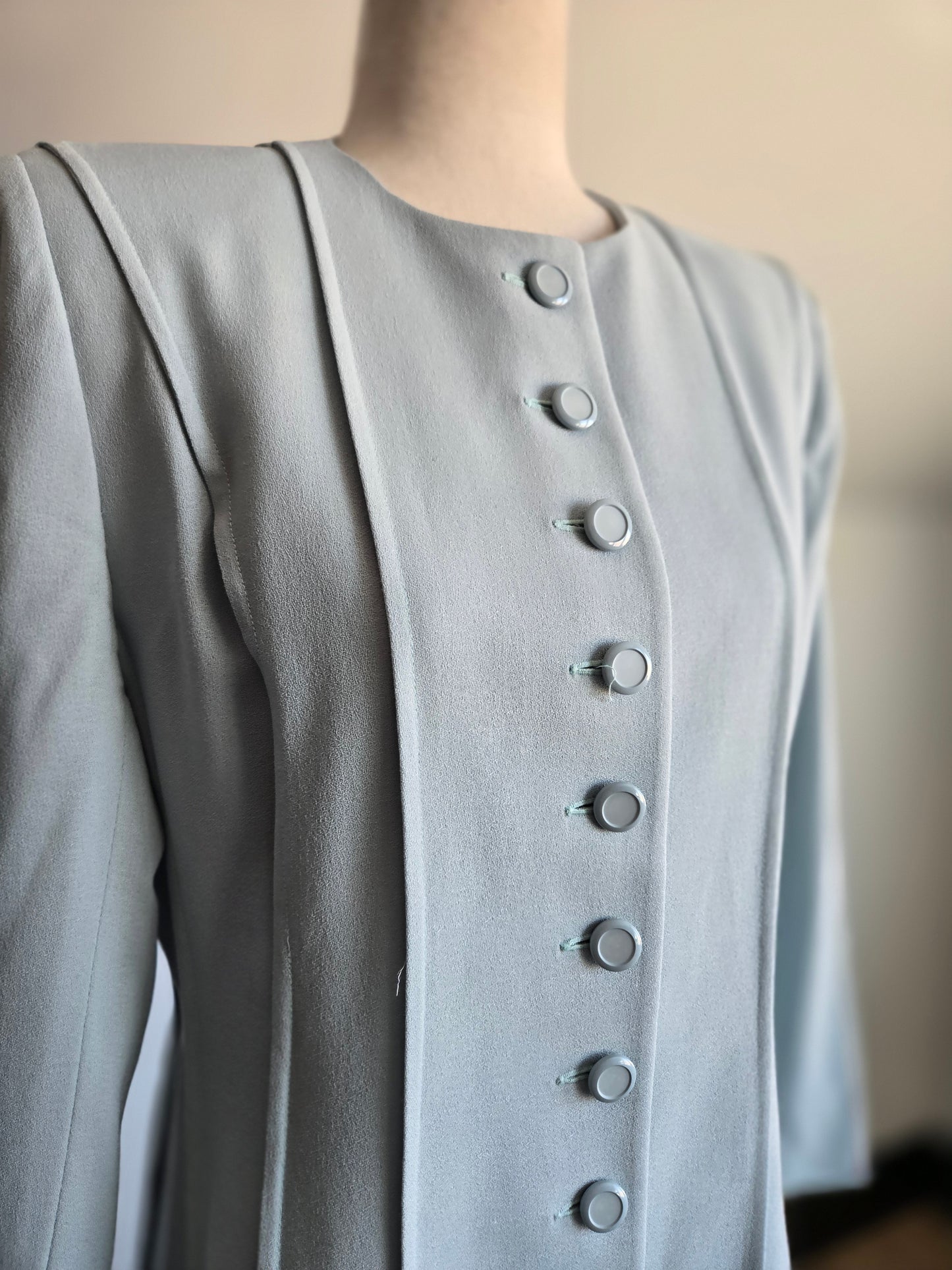 Ilie Wacs Designer Vintage Union Made Light Dusty Blue Blazer - Medium