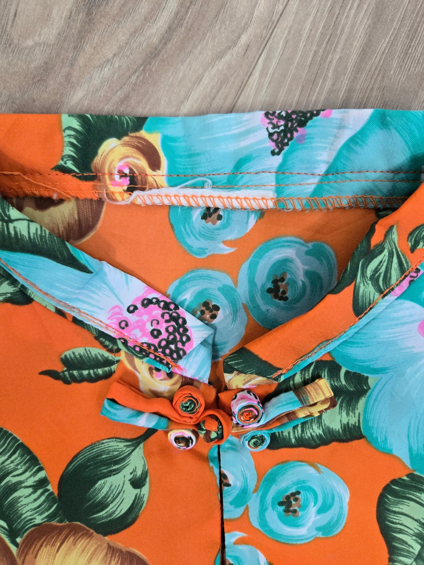 Vintage Dayglo Hawaiian Print Halftan Top - large