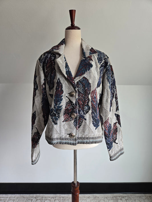 Vintage Cotton Feather Tapestry Western Jacket - XL
