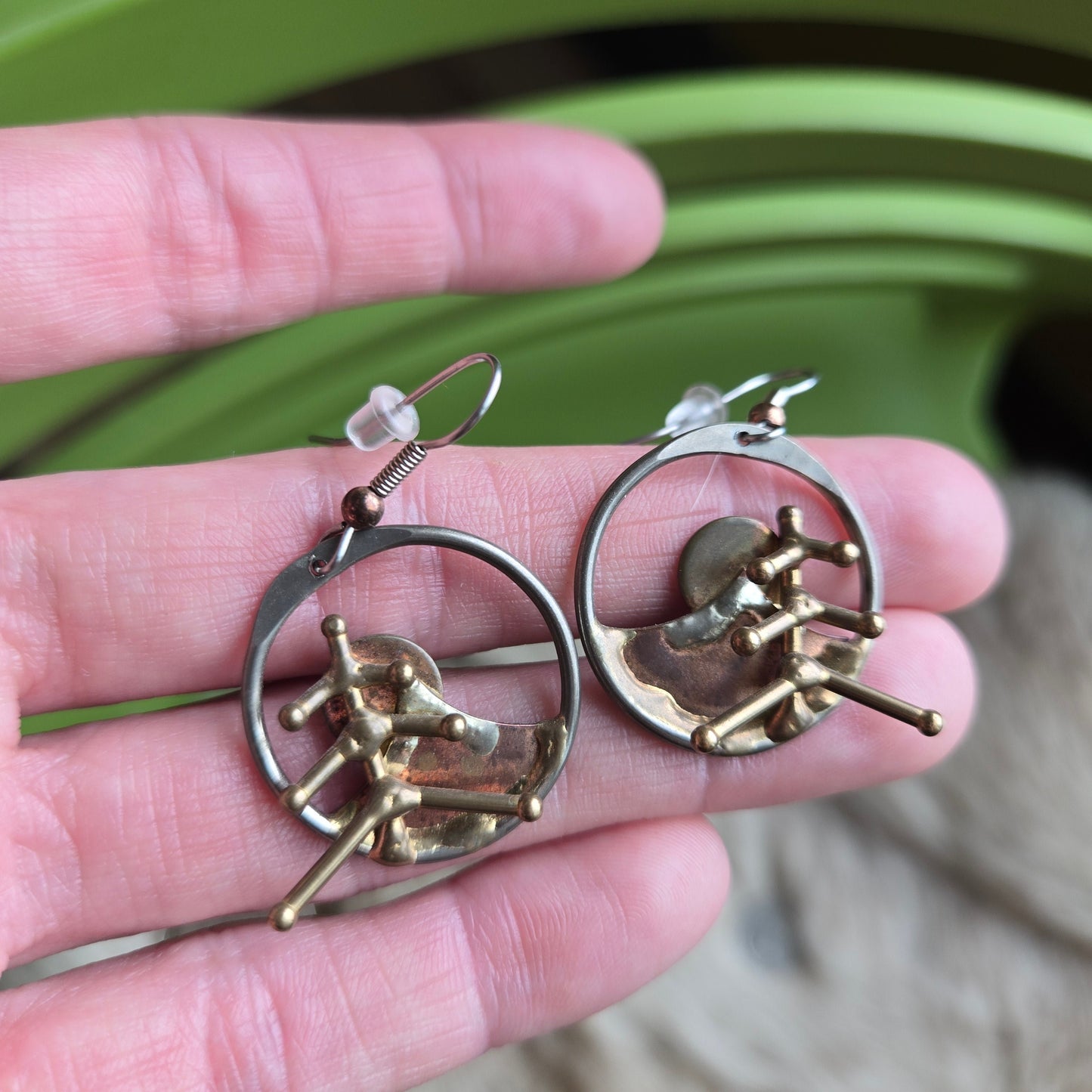 Mixed Metal Mountain Scape Bracelet and Earrings