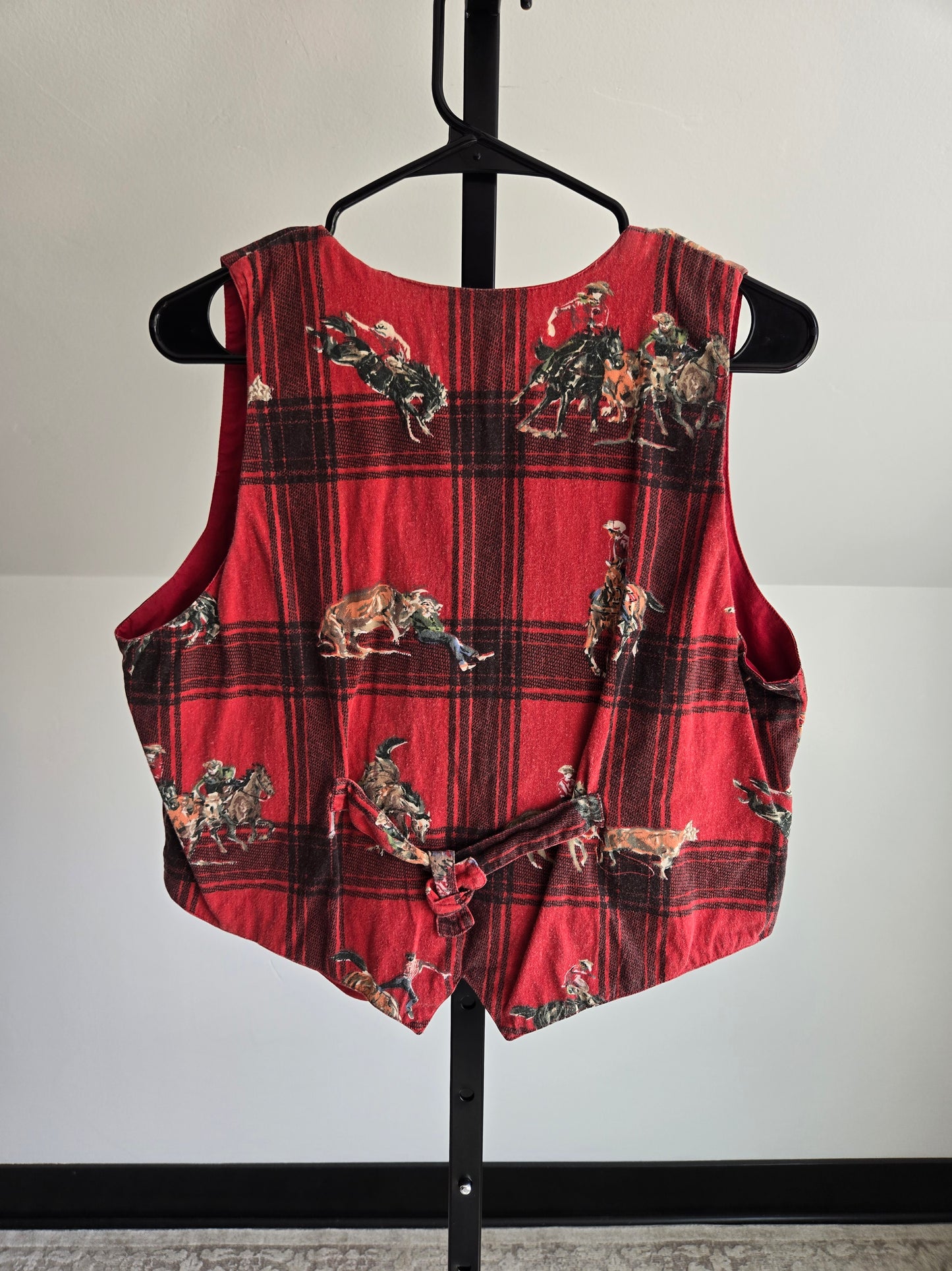 Atlast Vintage Cotton Cowboy Print Vest - Small