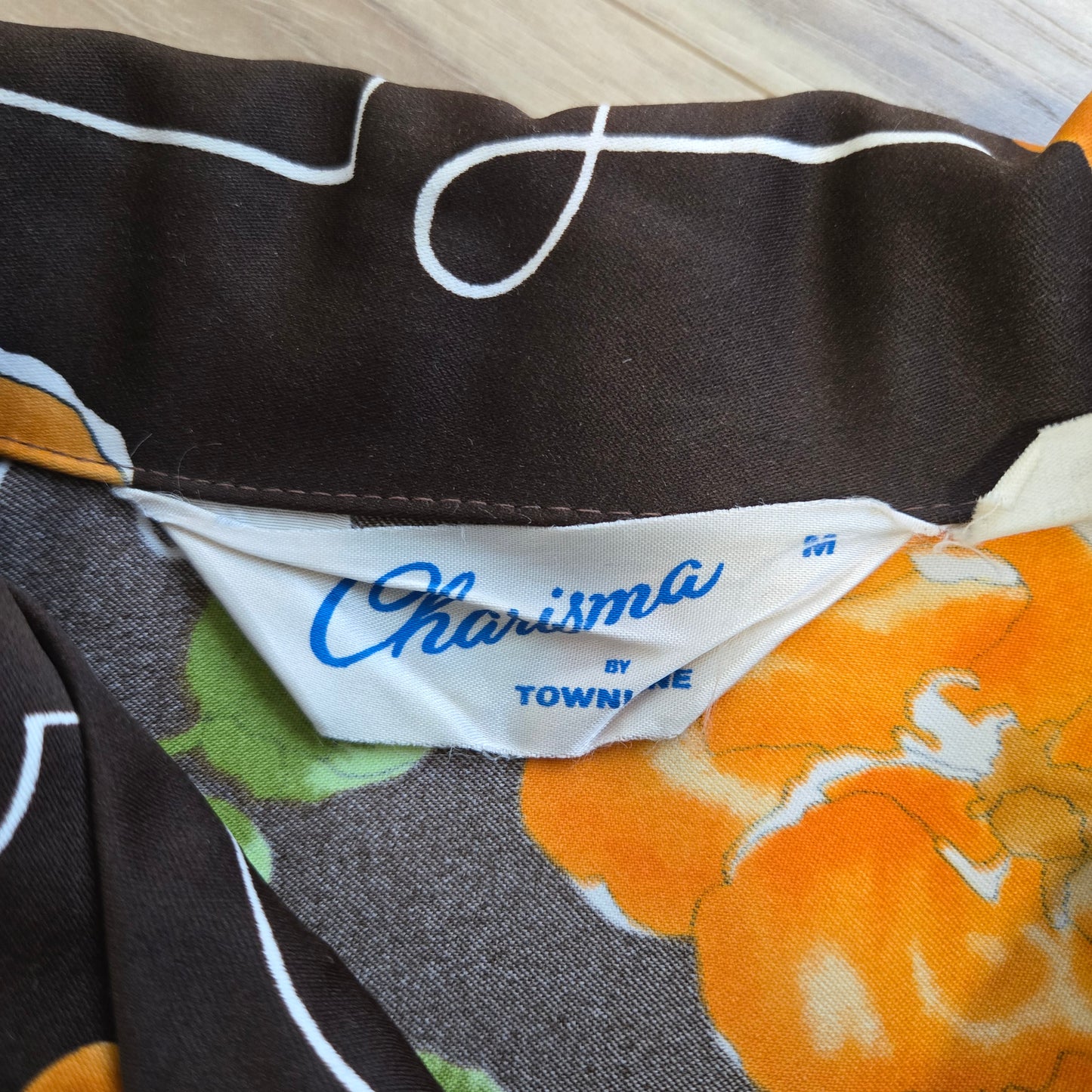 Charisma by Townline 70s Brown and Orange Floral Top