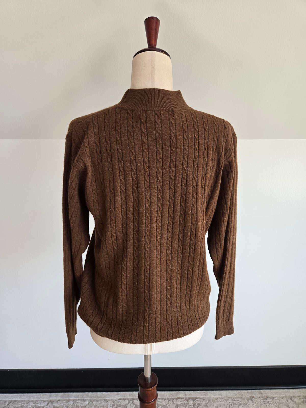 Vintage JH Collectibles Lambswool/Angora Brown Sweater - medium