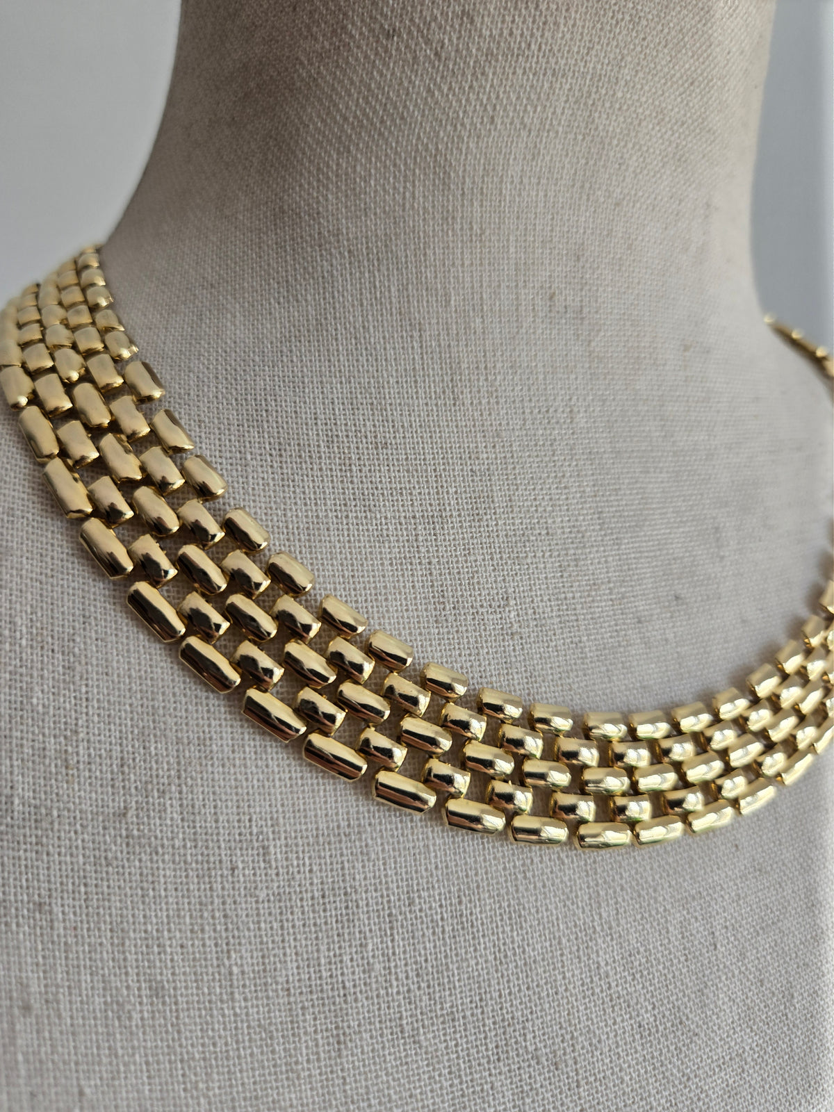 Vintage Chunky Gold Linked Choker
