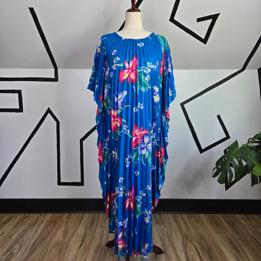 Royal Creations Made in Hawaii Vintage 1970s Pleated Caftan - OS