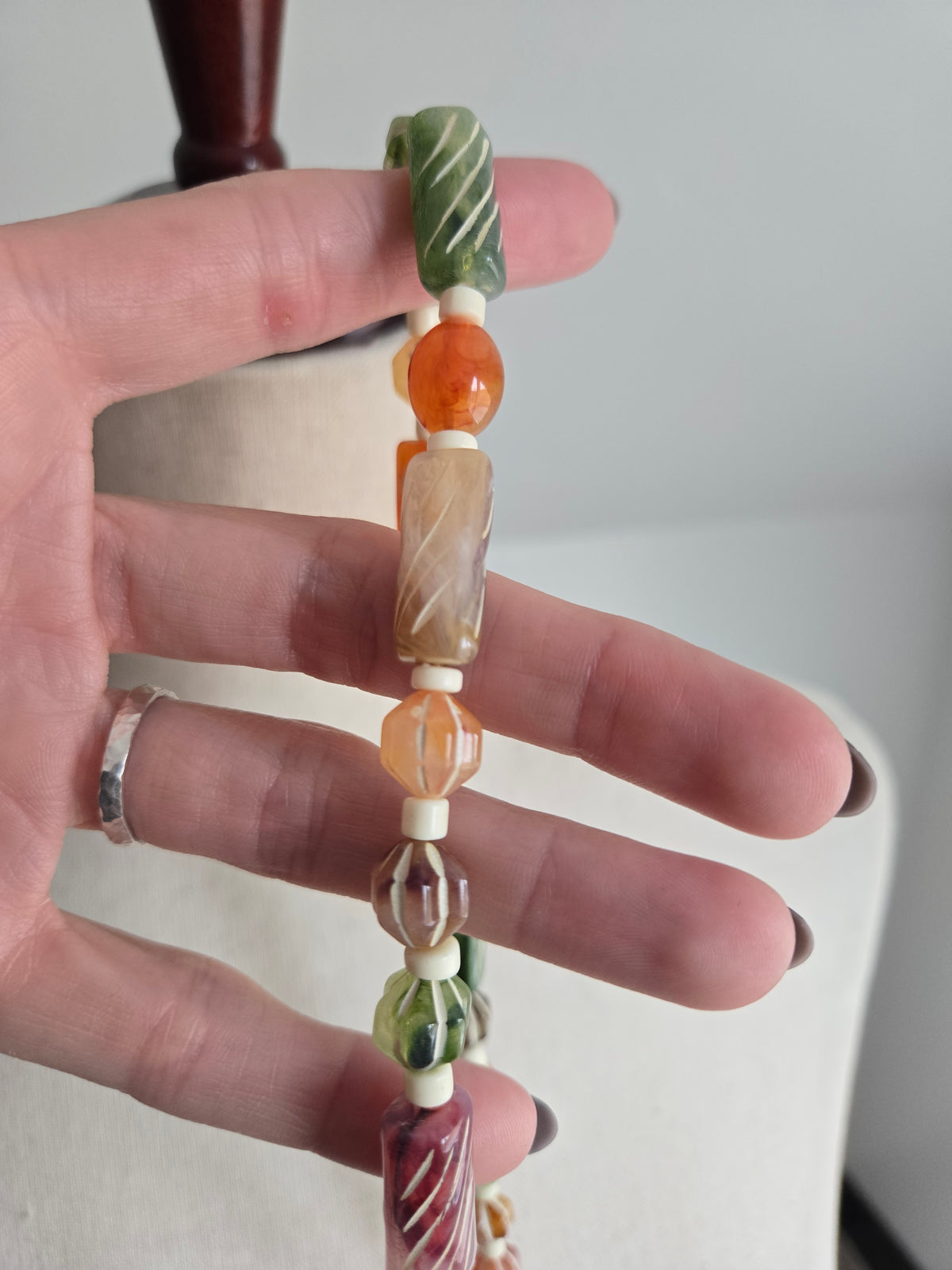 Vintage Multicolored Lucite Bead Necklace