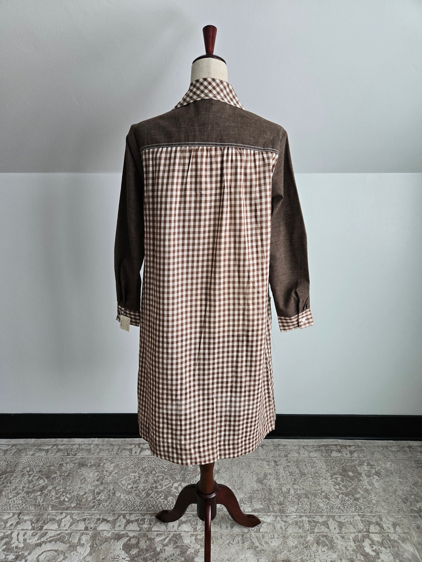Deadstock Models Coat Brown Gingham House Coat - large