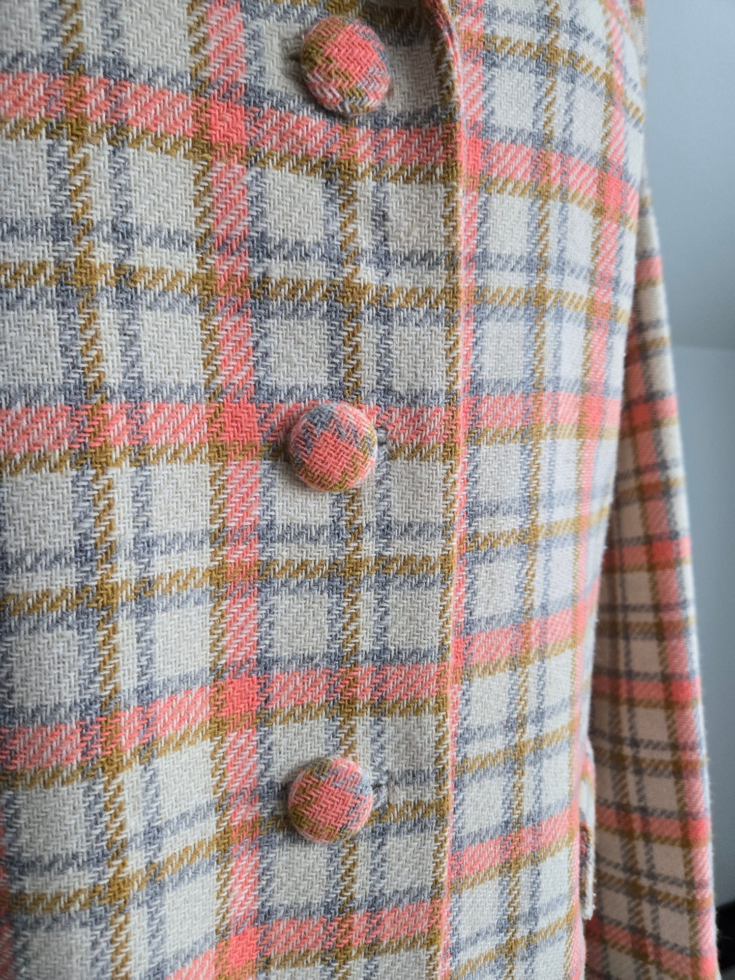 Vintage 70s Plaid Blazer and Skirt Two Piece Set - Medium/Large