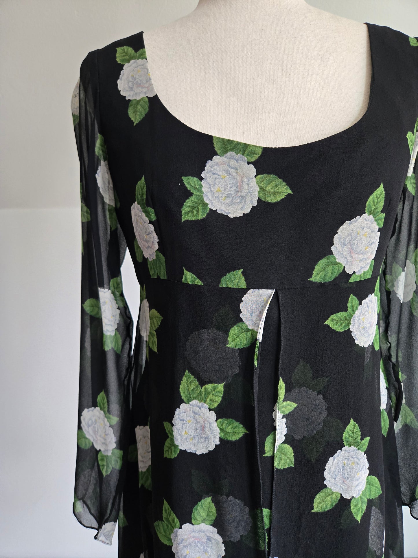 Jeannene Booher Vintage Silk Floral Dress - Size 8