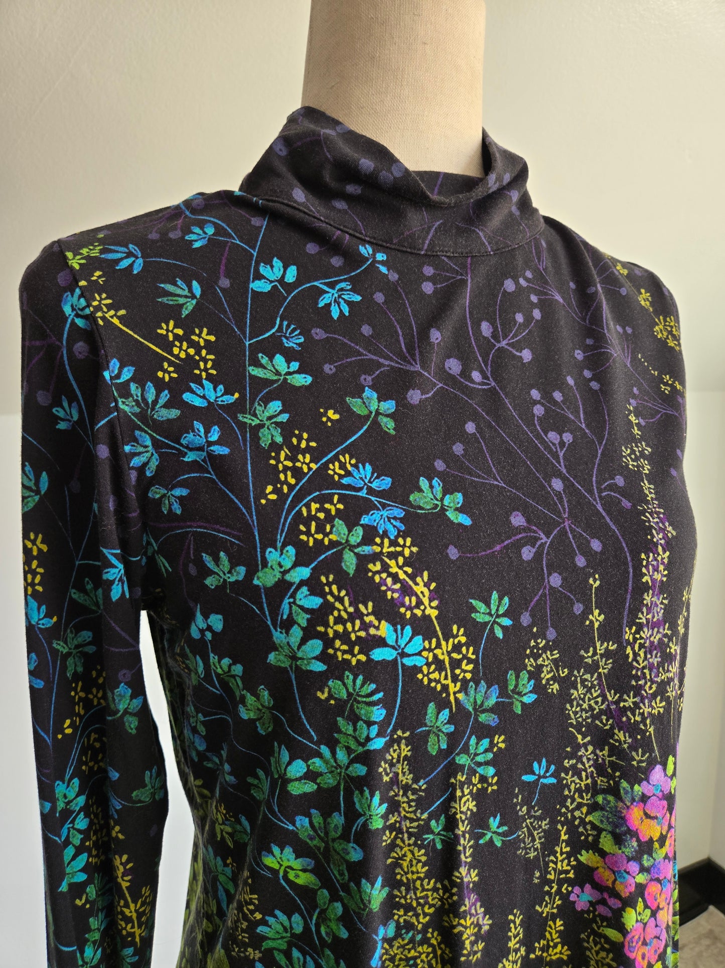 Johnny Was Floral High Neck Top - S/M