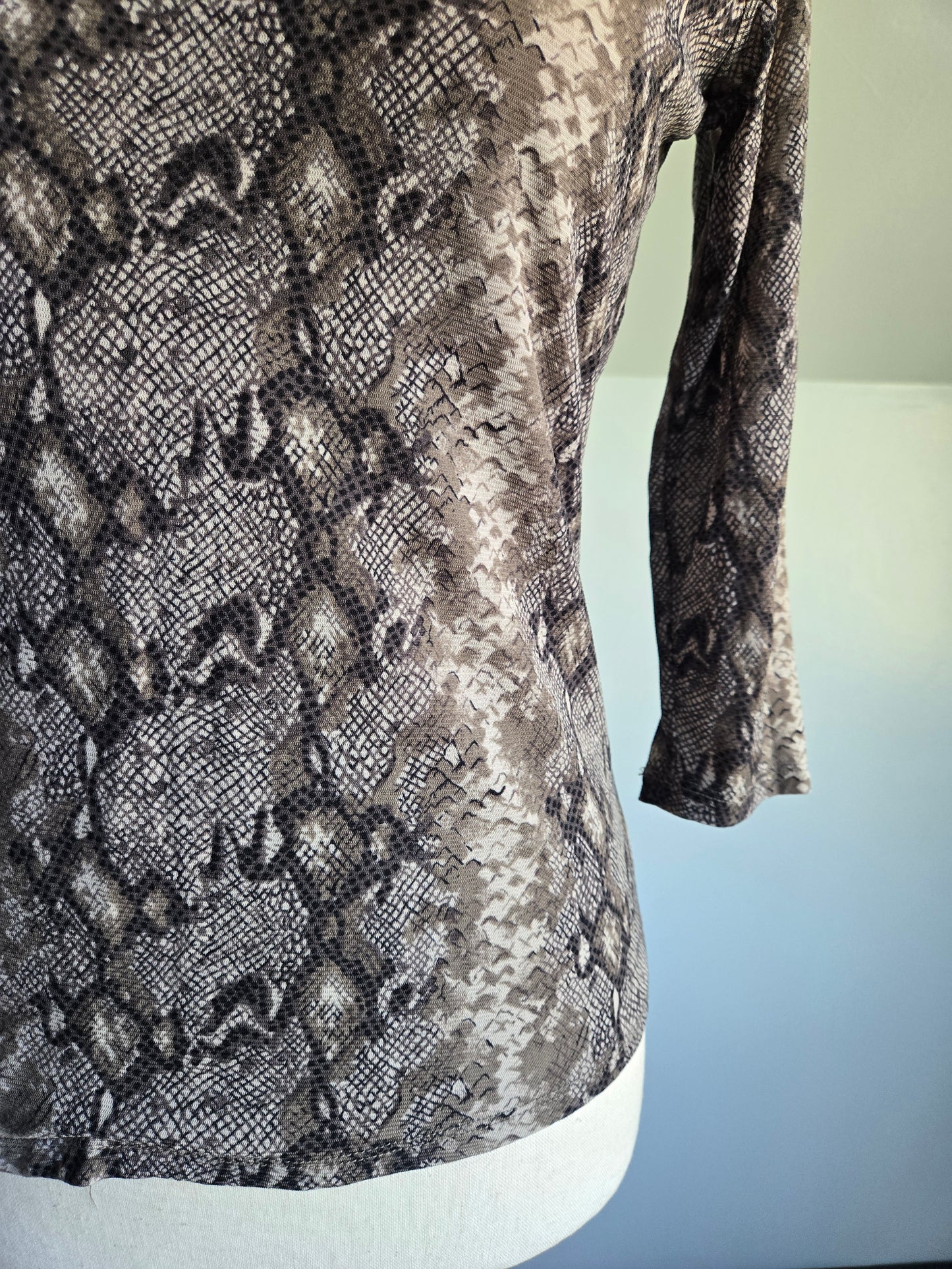 International Concepts 90s Mesh Snakeskin Top - S/M