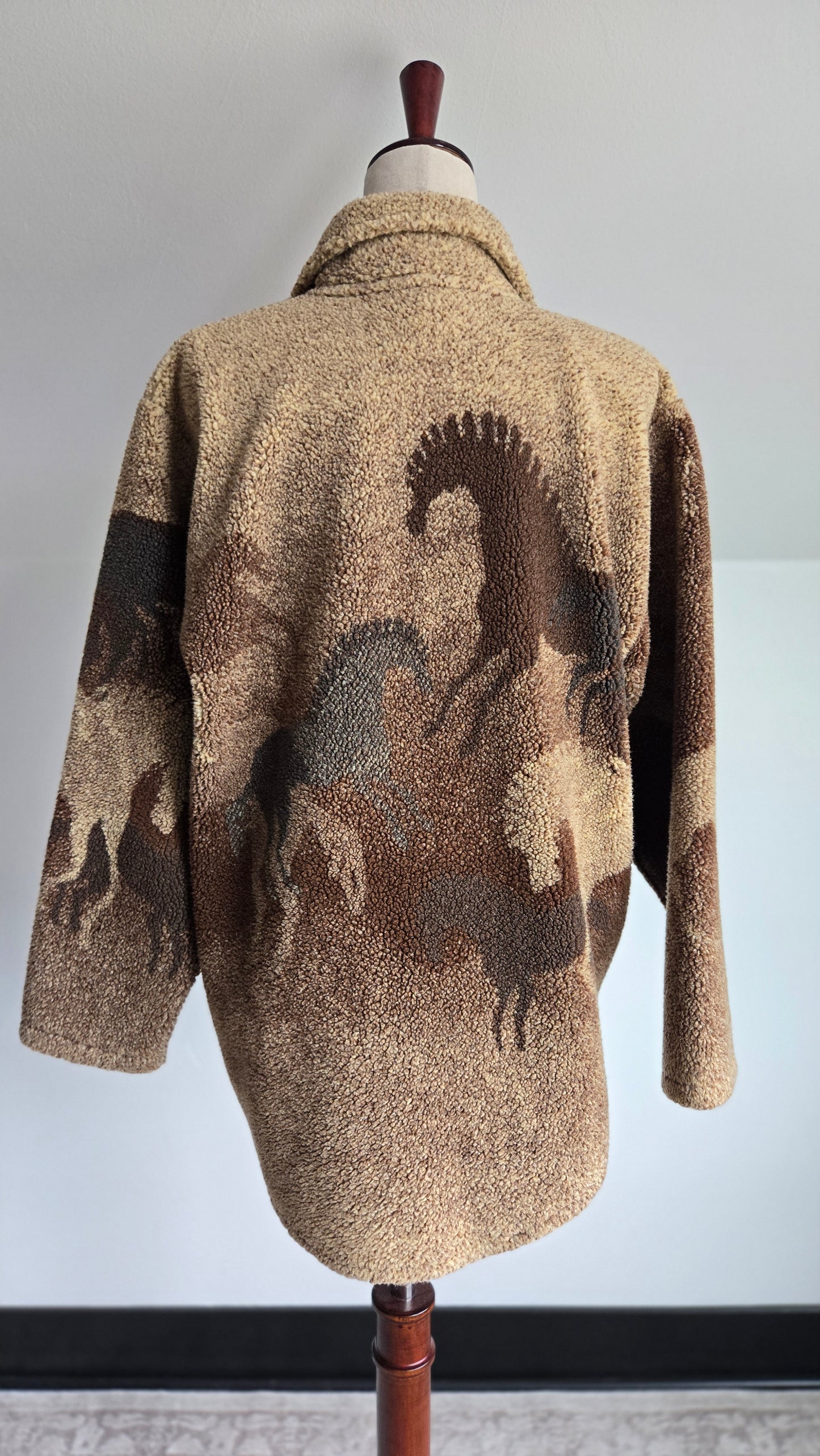 County Clothing Co Vintage 90s Horse Fleece Shacket - Medium