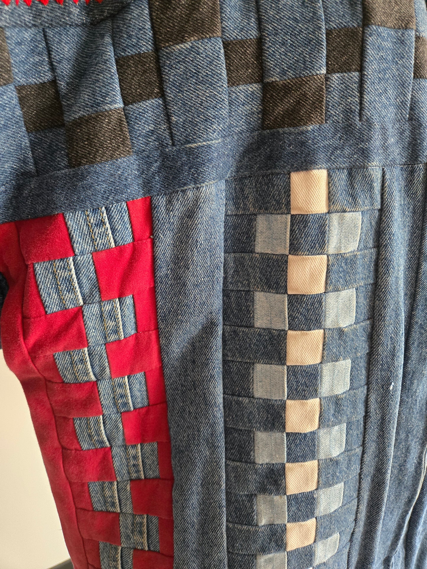 Denim Quilted Hand Made Coat - 2XL