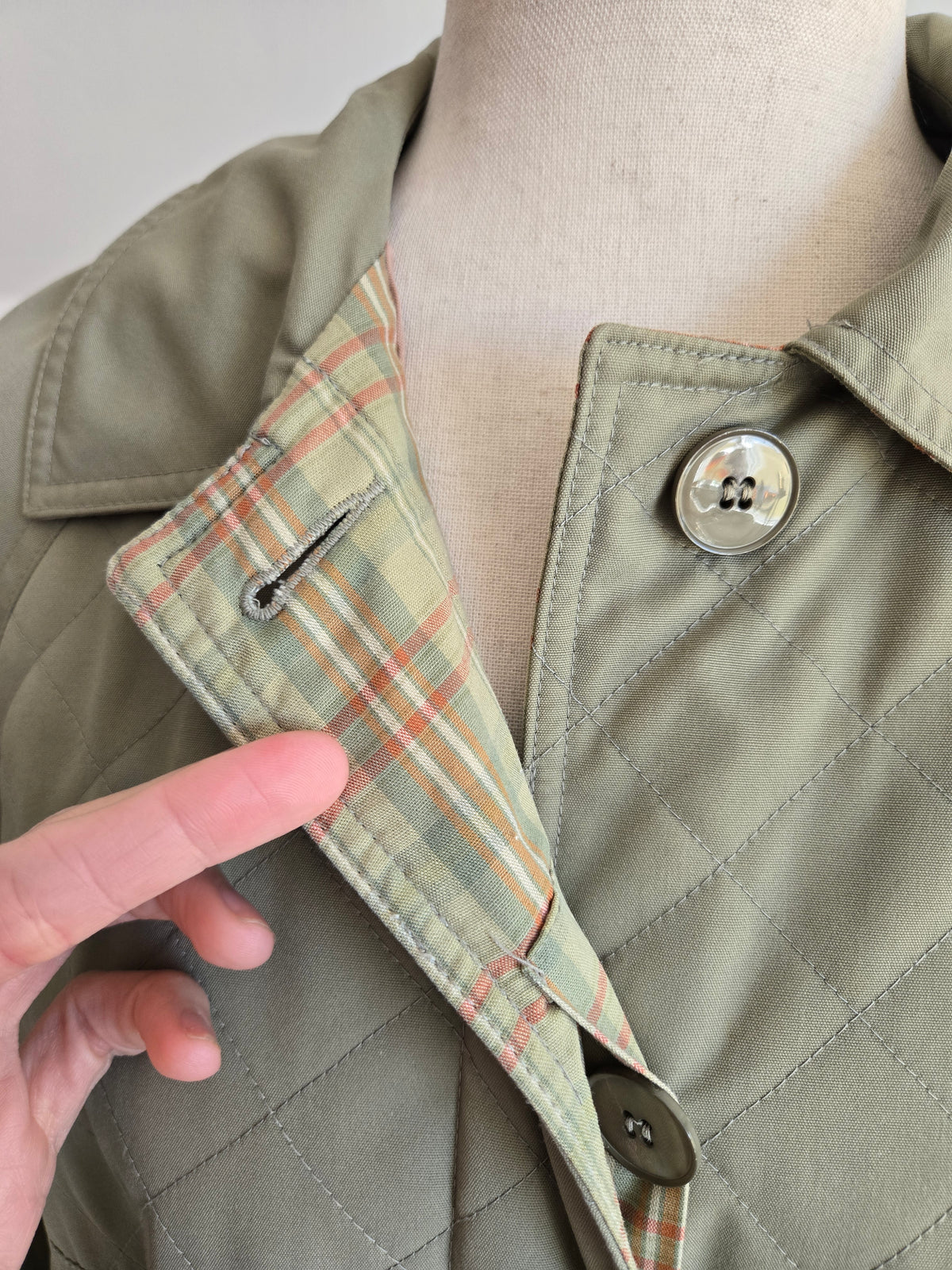 Vintage 60s Quilted Trench Coat - Small/Medium