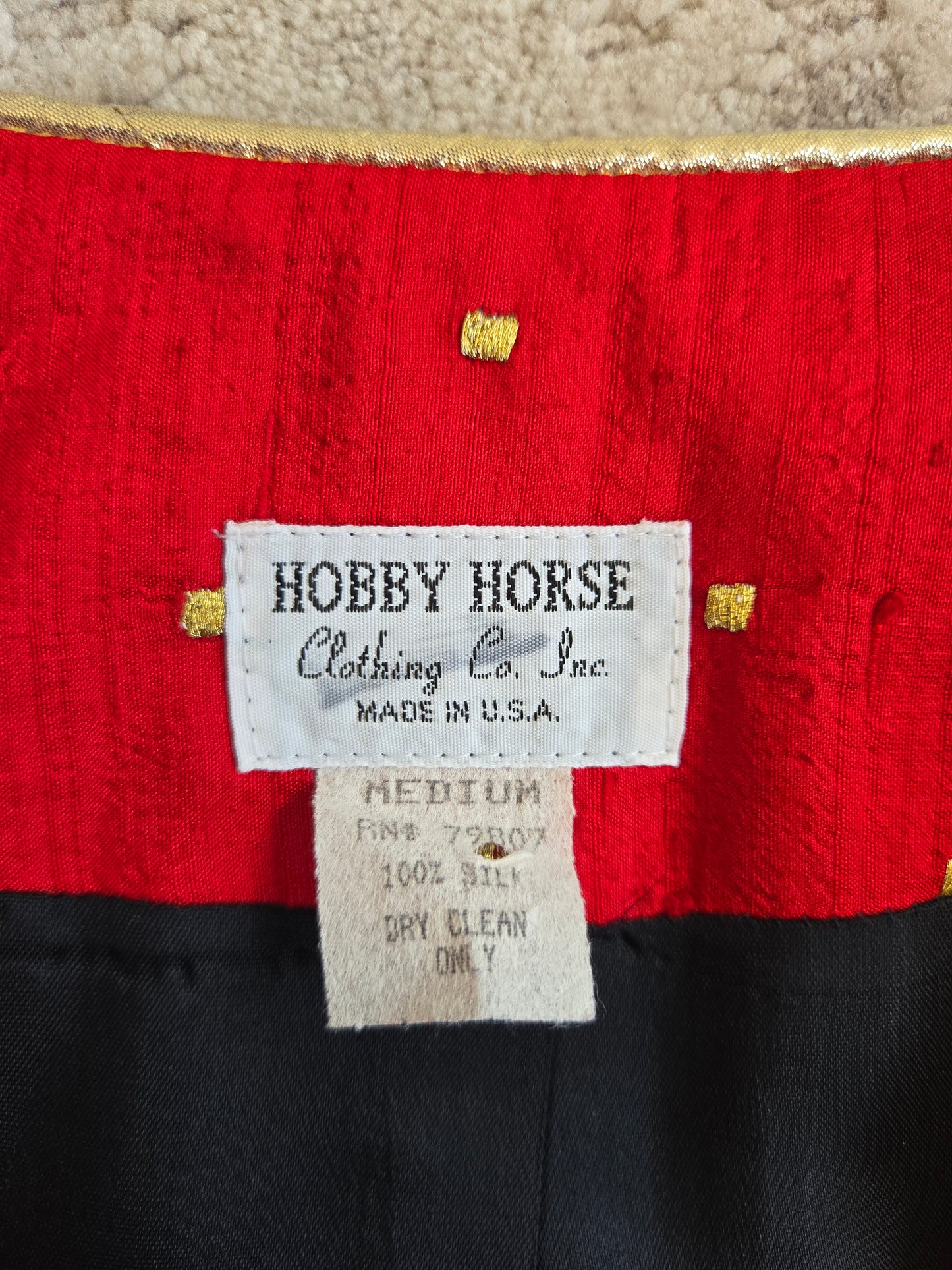 Vintage 80s Hobby Horse Red Silk Western Blazer - M/L