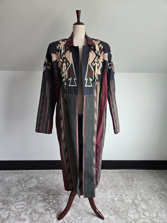 Suzette International Vintage 80s Cotton Western Trench Coat - XL