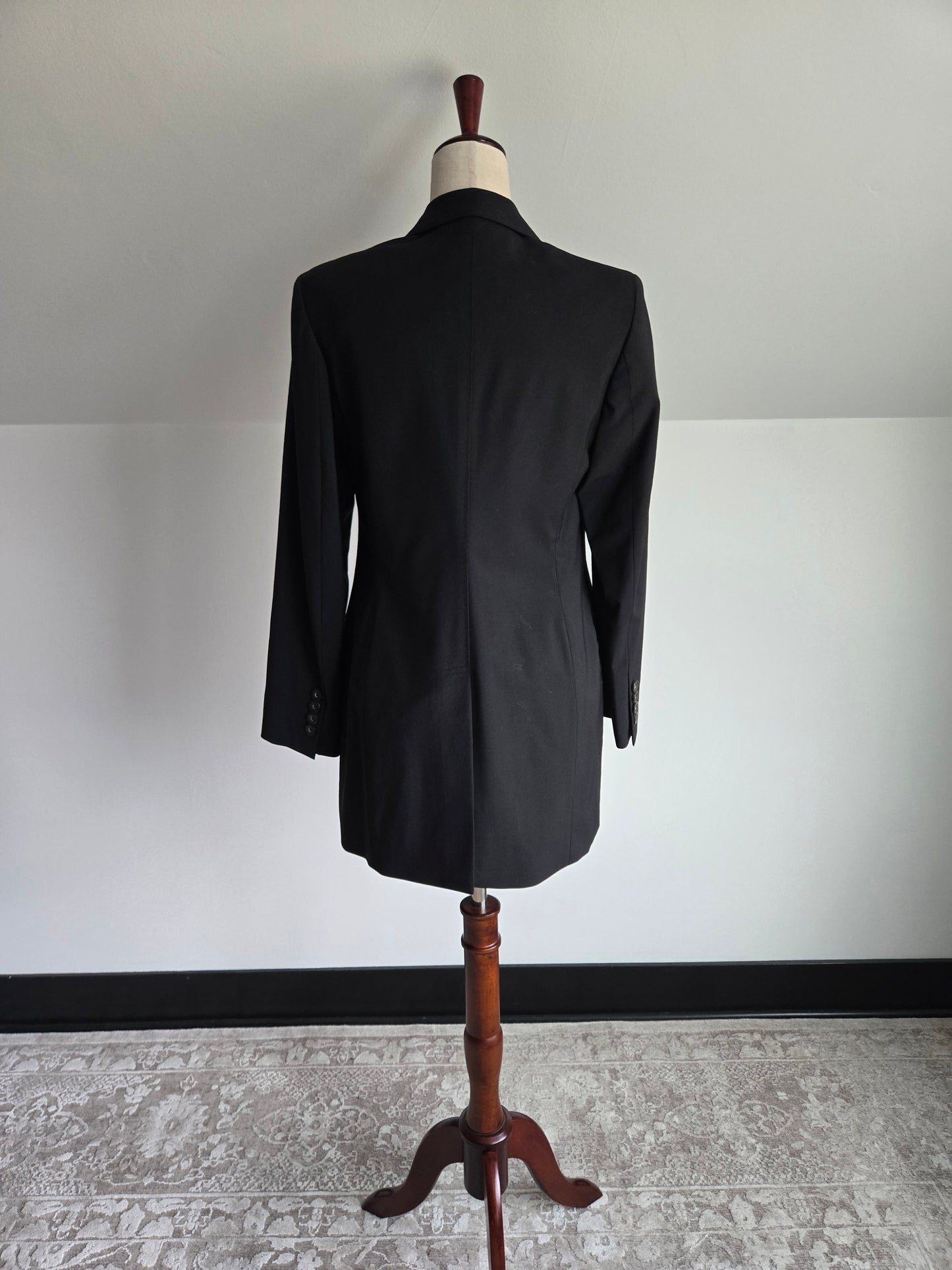Piazza Sempione Designer Long Black Blazer Made in Italy - M/L