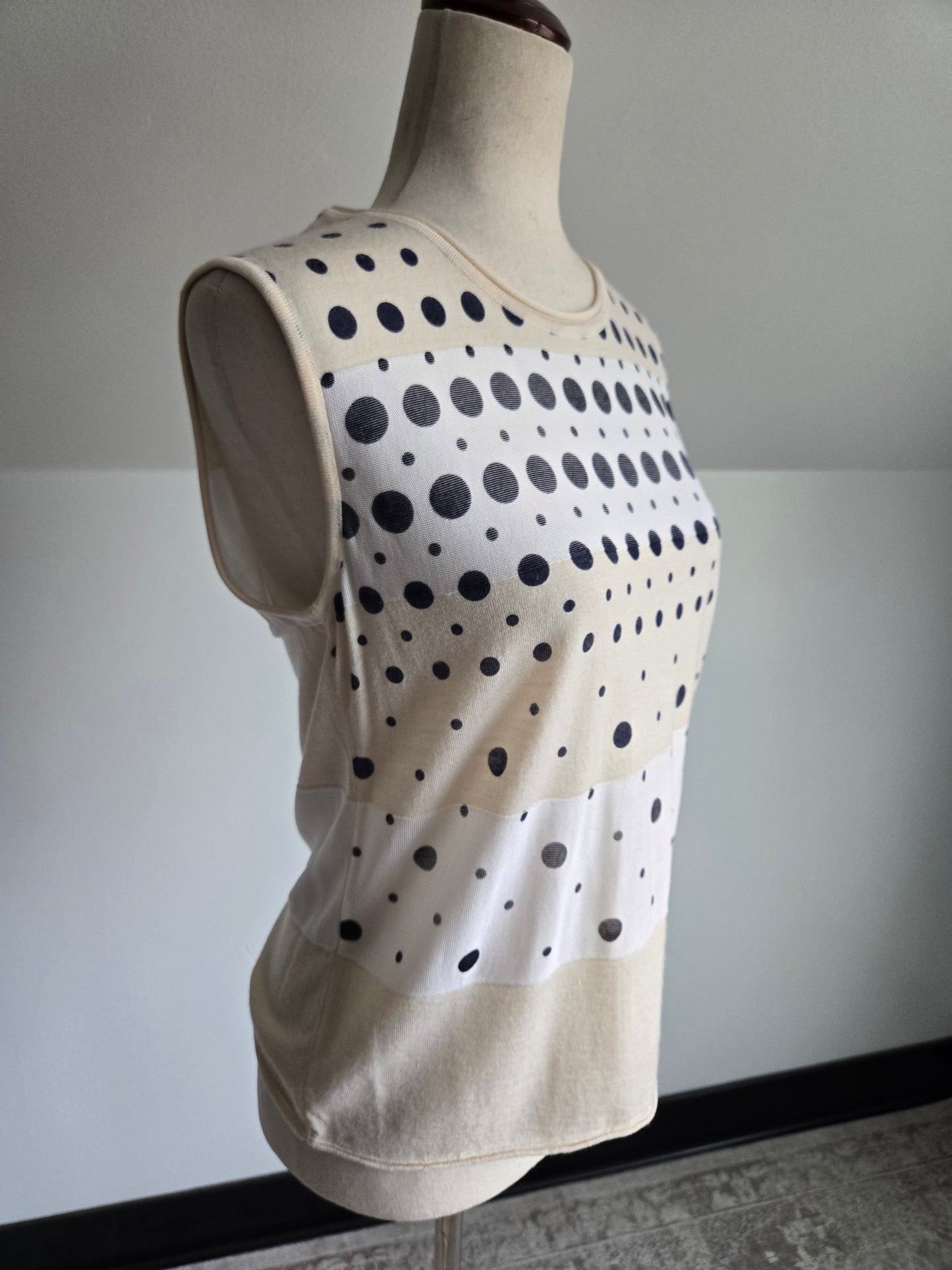 Piazza Sempione Silk/Cotton Geometric Print Sleeveless Top -