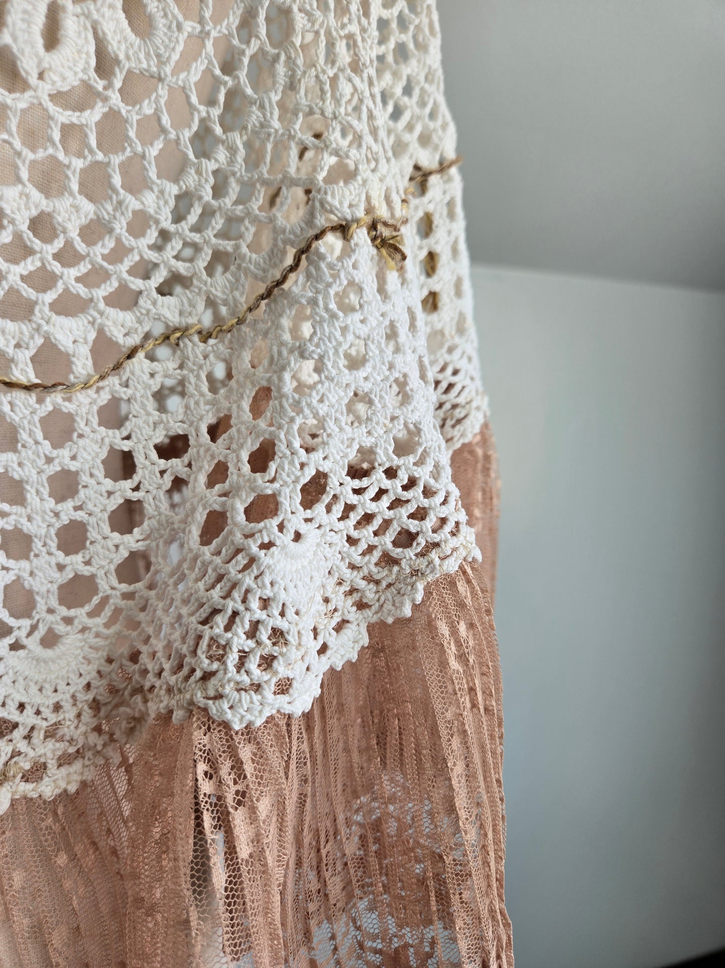 Hand Crafted Lace Capelet made of Vintage Doily - OS
