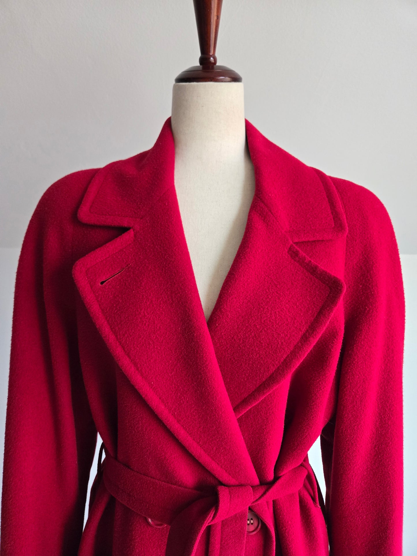 Vintage Nordstrom Gallery Red Camel Hair Over Coat Made in USA - L/XL