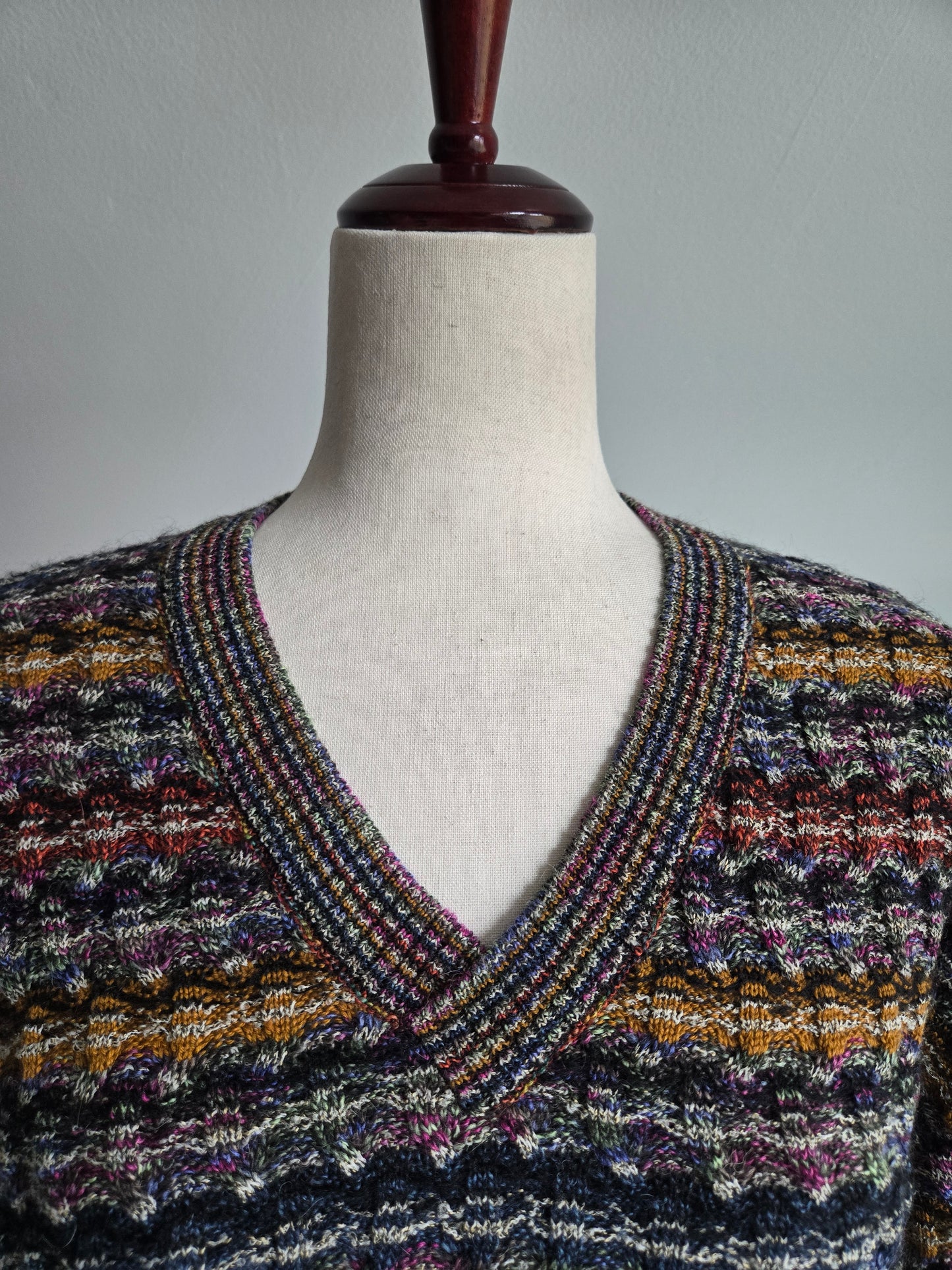 Vintage Missoni Sport Made in Italy 80s Multi Colored Sweater - XL