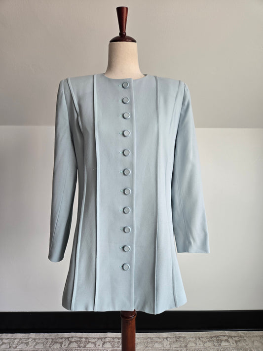 Ilie Wacs Designer Vintage Union Made Light Dusty Blue Blazer - Medium