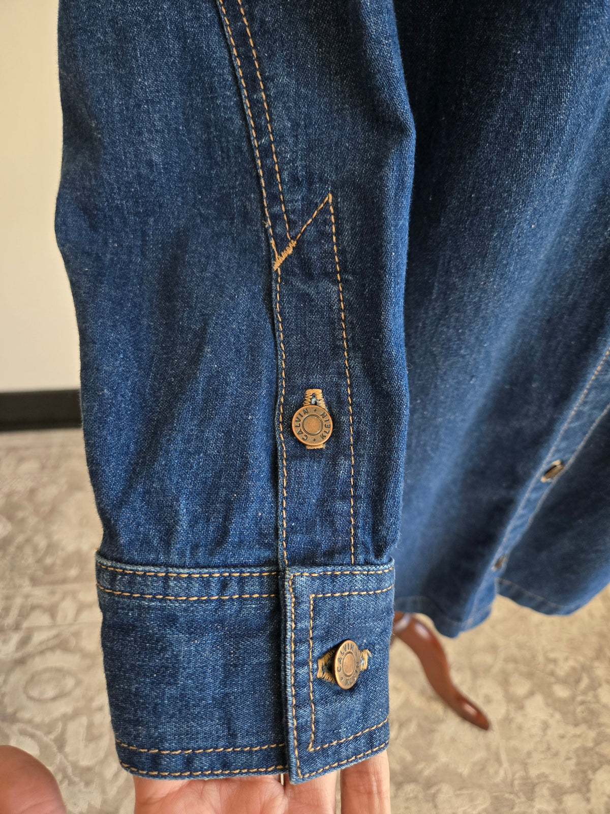 Vintage Calvin Klein 90s Made in USA Denim Dress - Large