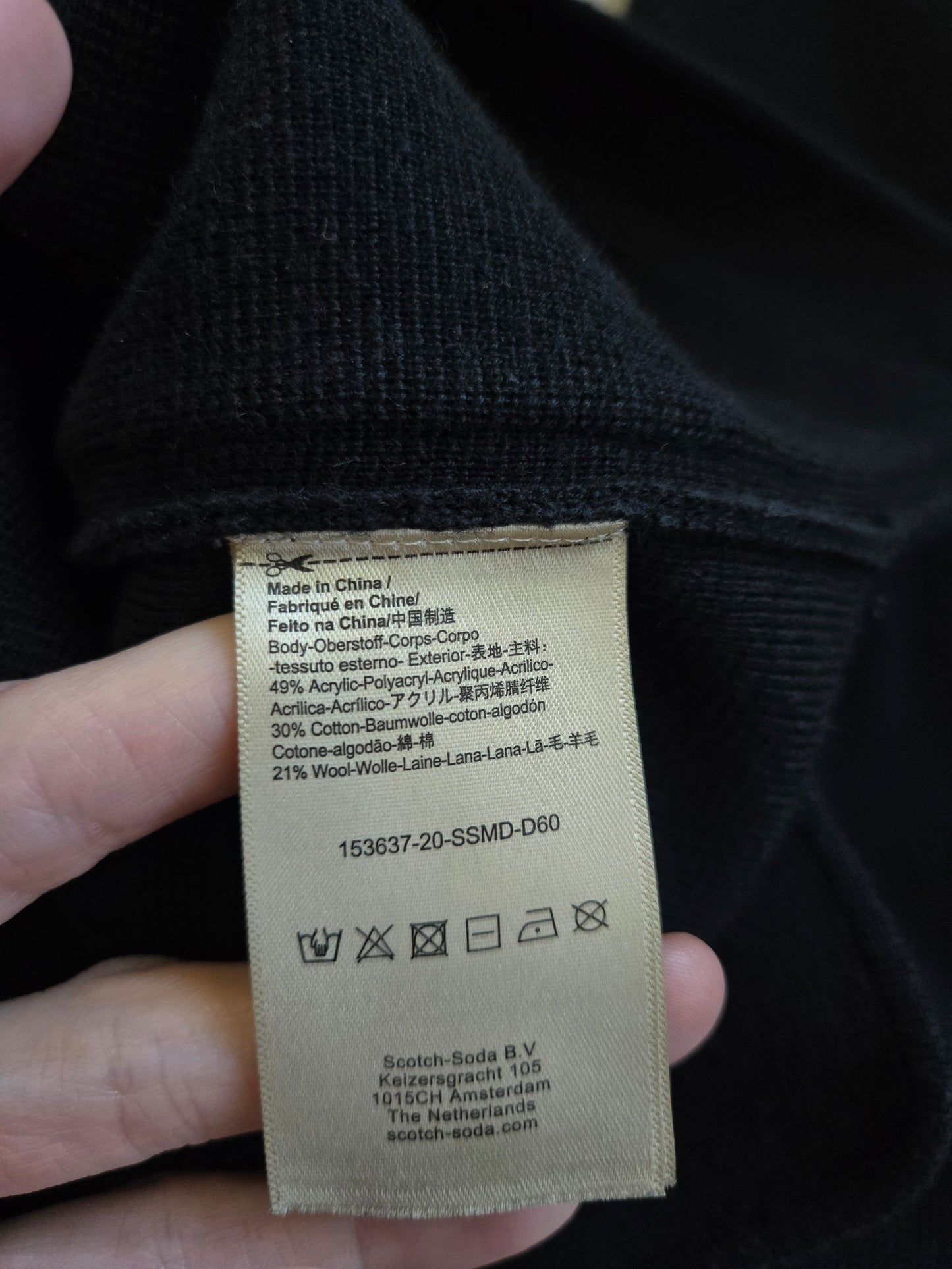 Scotch & Soda Amsterdams Blauw Collection Black Cardigan - Large