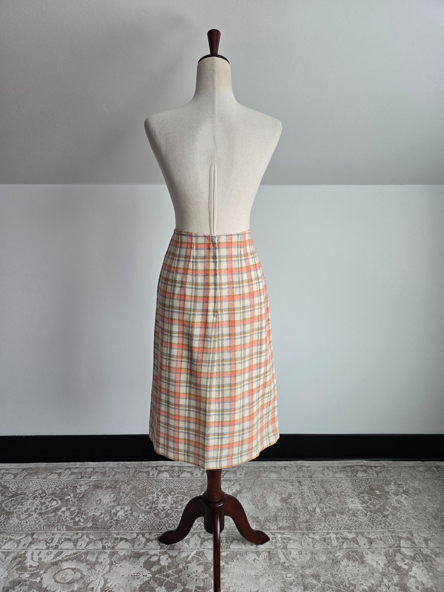 Vintage 70s Plaid Blazer and Skirt Two Piece Set - Medium/Large