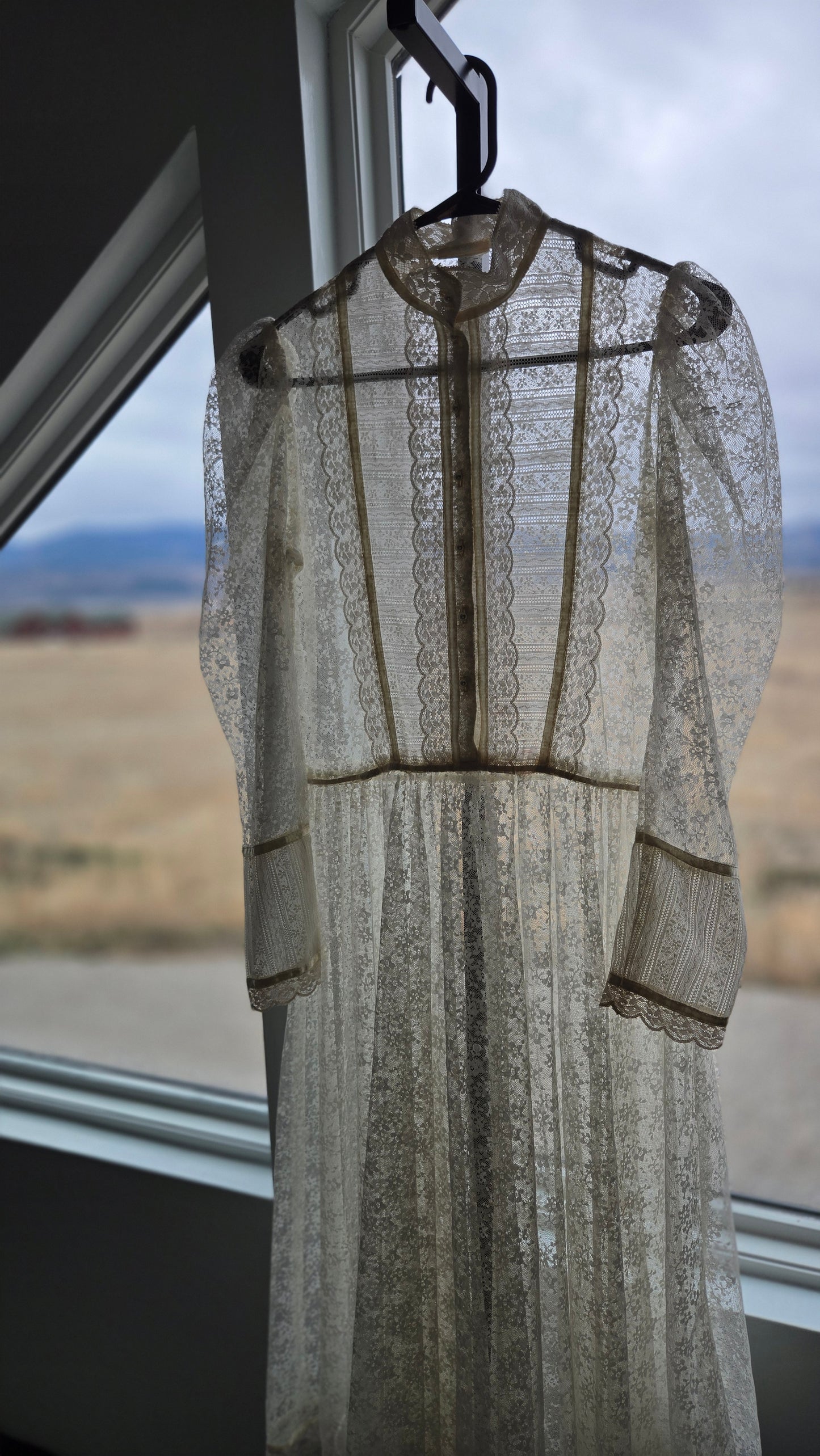 Gunne Sax Vintage Fully Shear Lace Dress - Medium