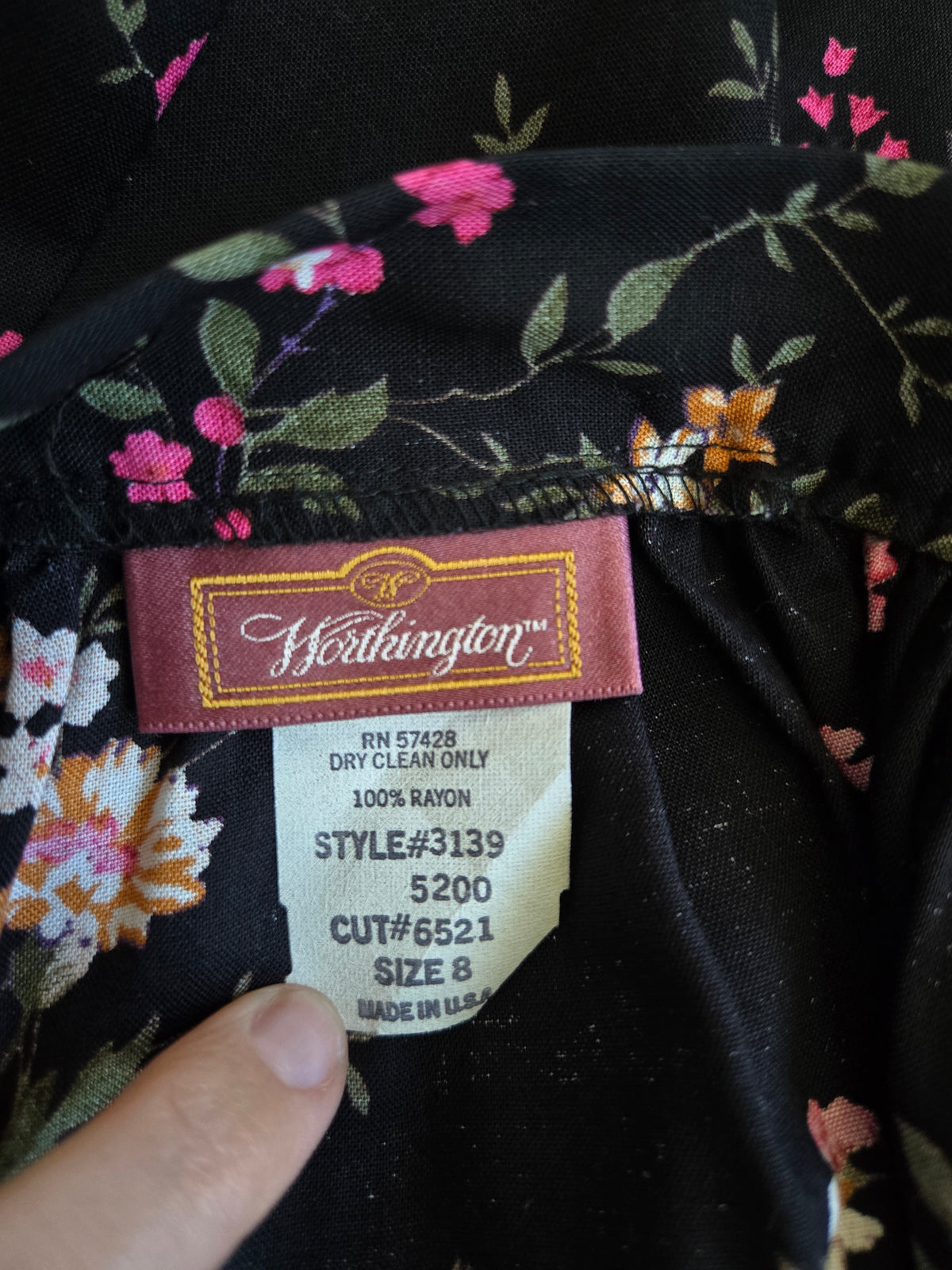 Vintage Worthington Rayon Floral Midi Skirt - W26