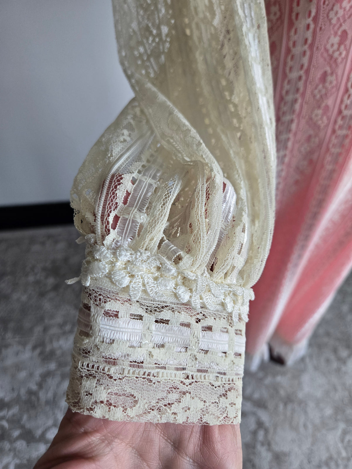 Vintage Pink Lace Victorian Style Dream of a Dress - Small