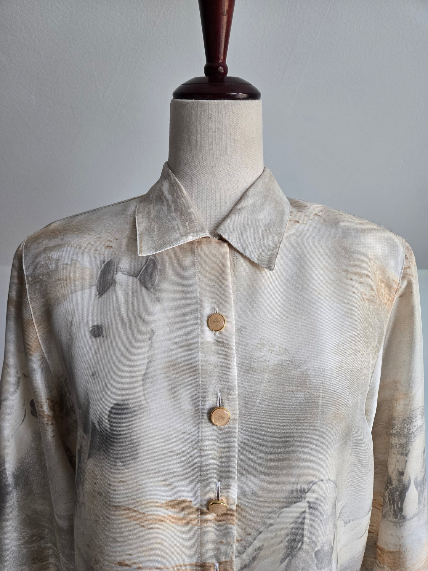 Escada Vintage Made in Germany Silk Horse Top - Medium