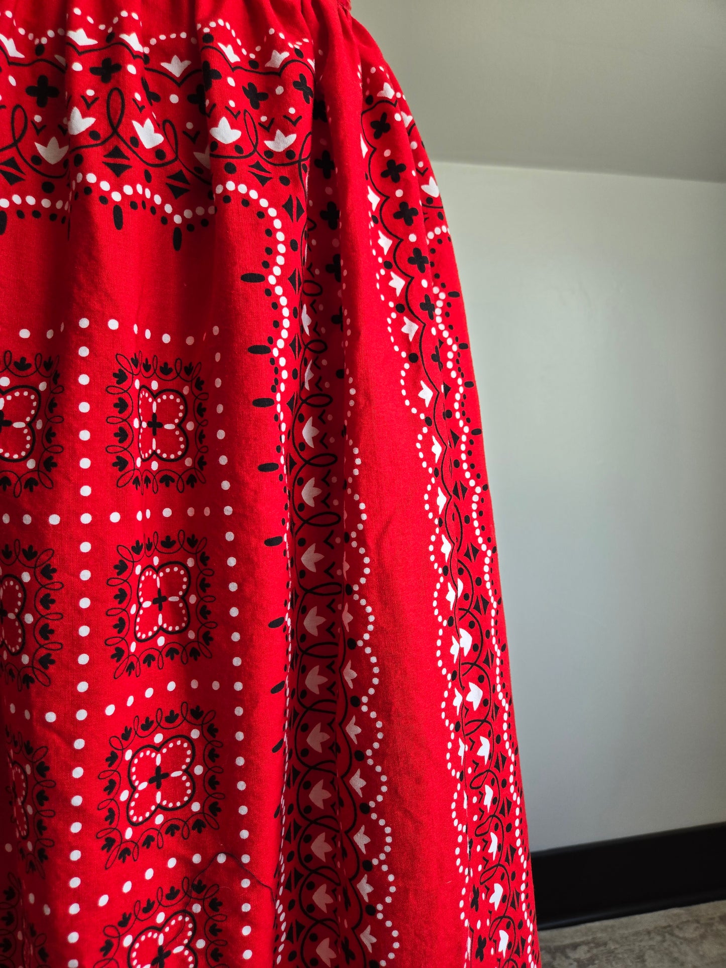 Vintage Hand Made Bandana Print Maxi Skirt - W30-40"