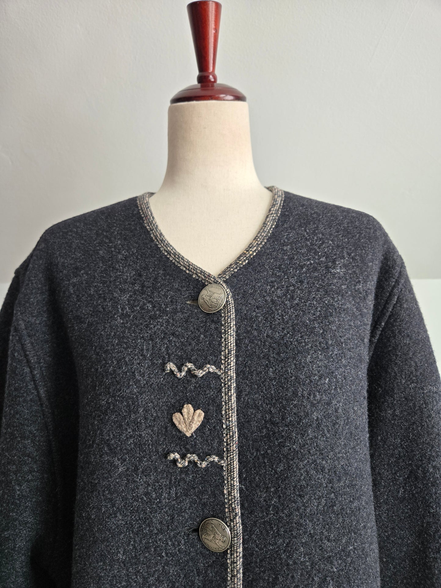 Geisswein Boiled Wool Coat Made in Austria - XL/2XL