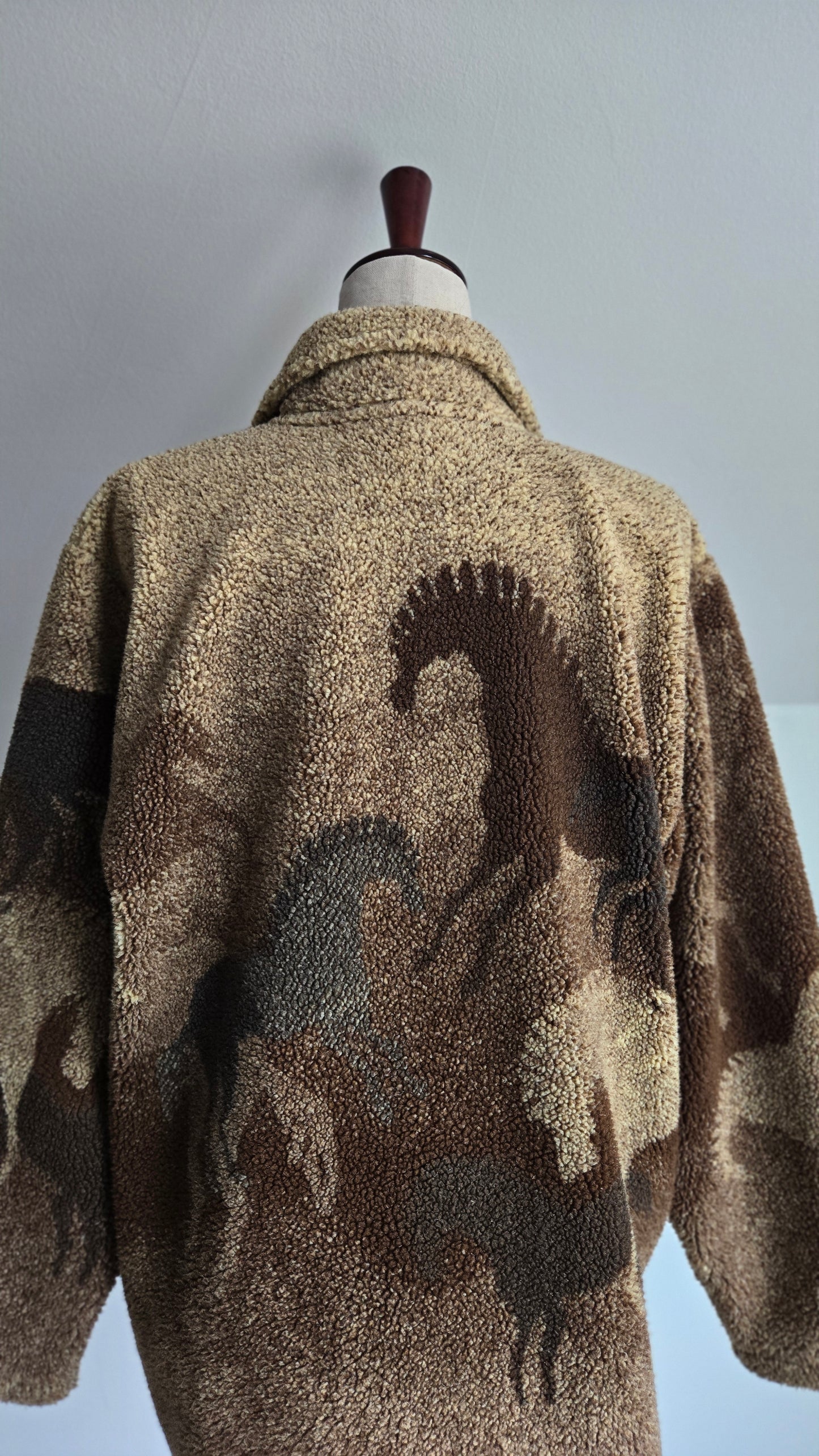 County Clothing Co Vintage 90s Horse Fleece Shacket - Medium