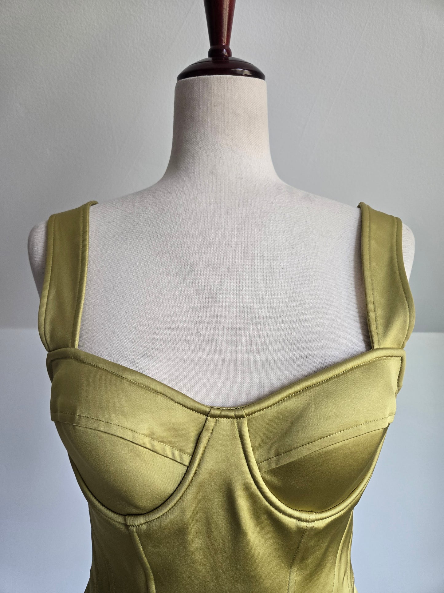 Walter Chartreuse Green Corset Top - XS/S