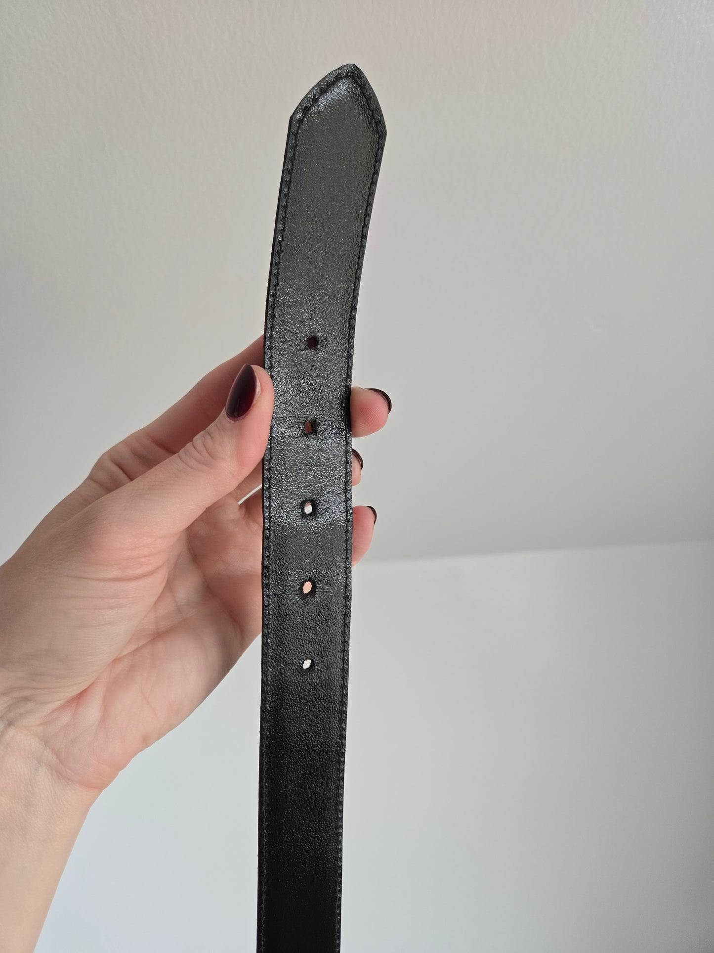 Vintage Talbots Italian Calfskin Belt with Gold Bamboo Buckle - W29-33"