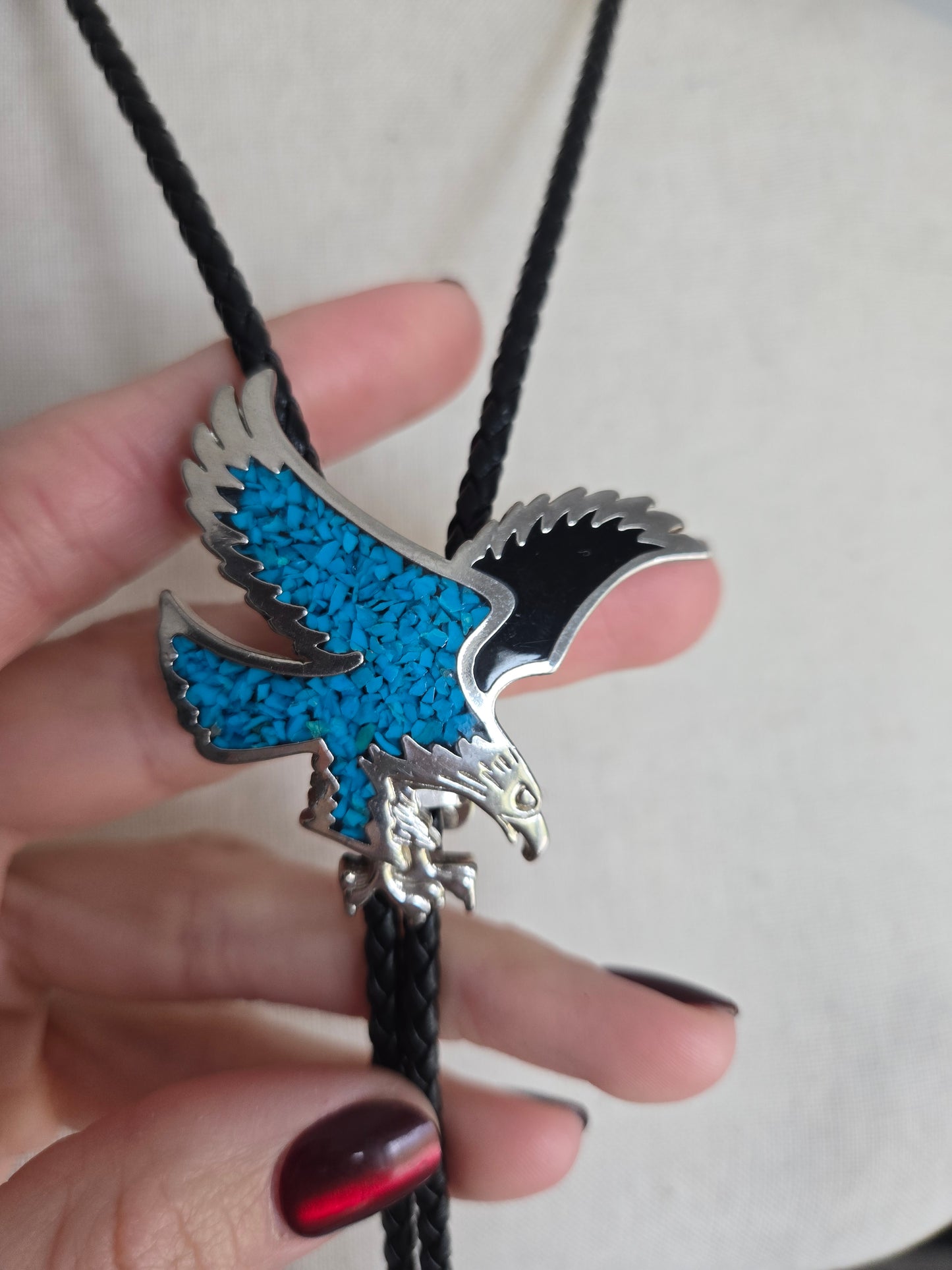1989 Eagle Inlay Bolo Tie