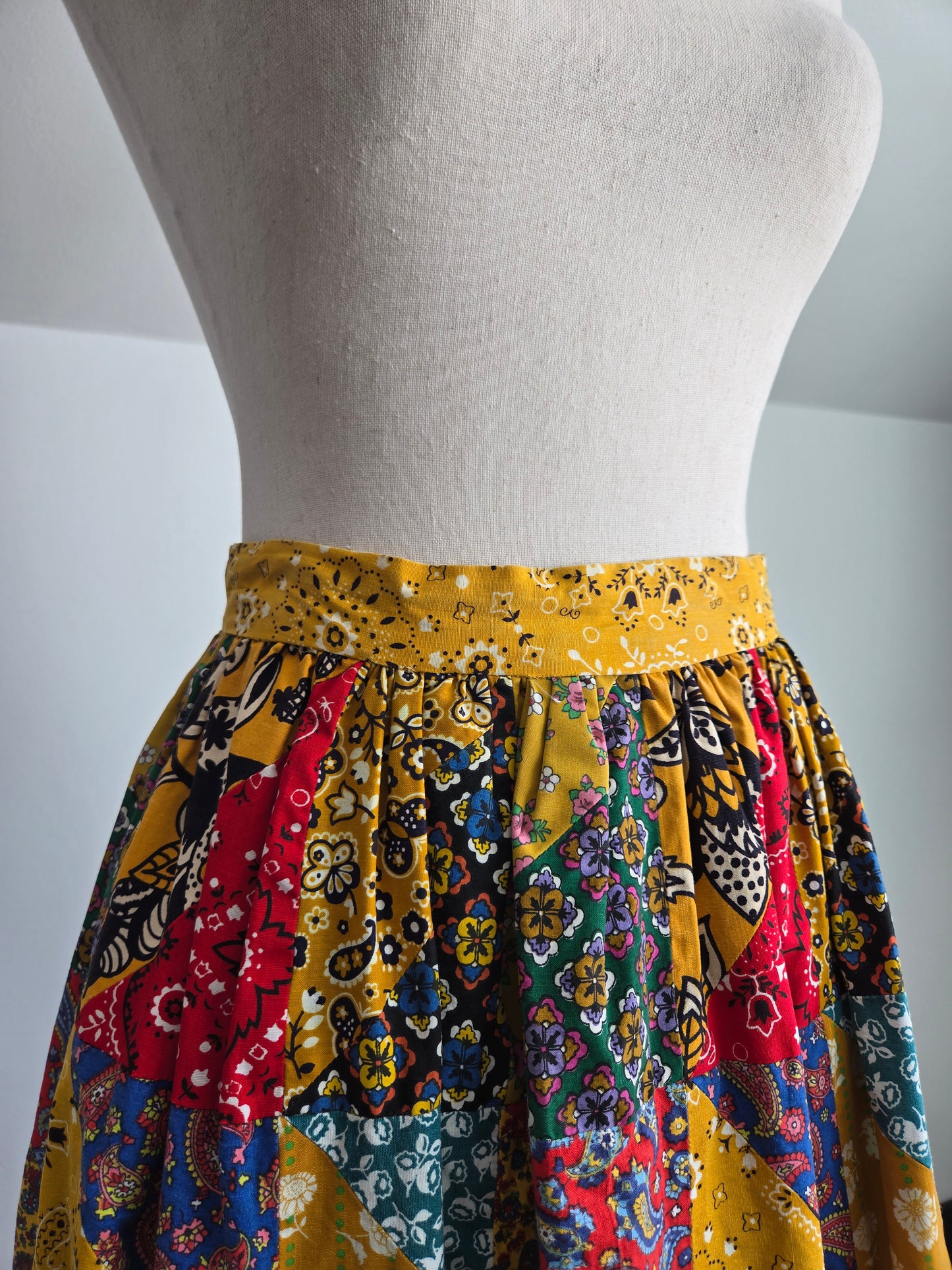 Vintage 70s True Patchwork Skirt - W26"