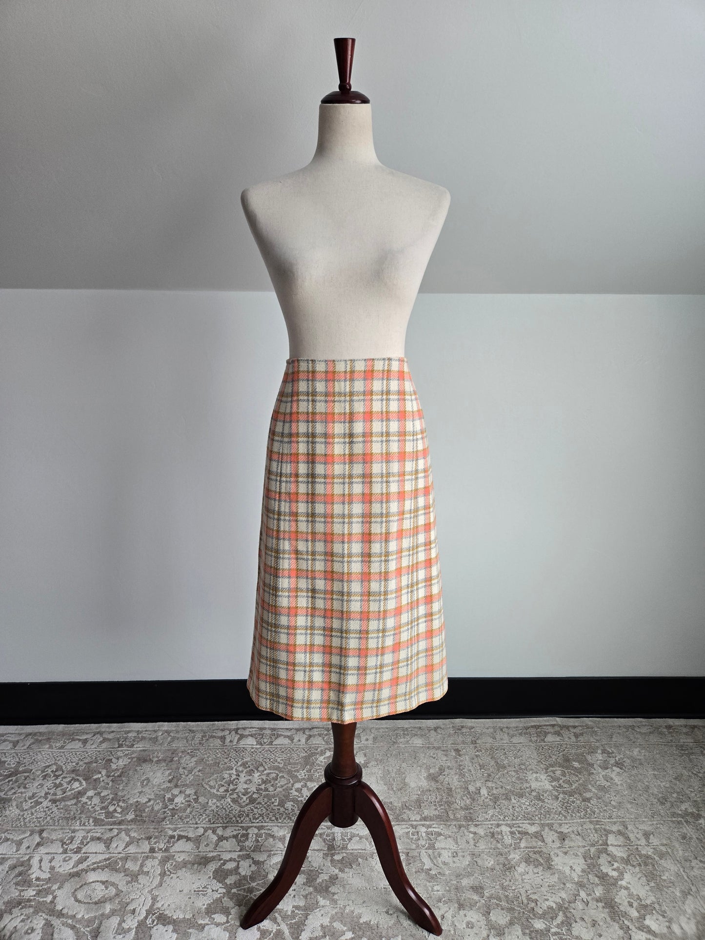 Vintage 70s Plaid Blazer and Skirt Two Piece Set - Medium/Large