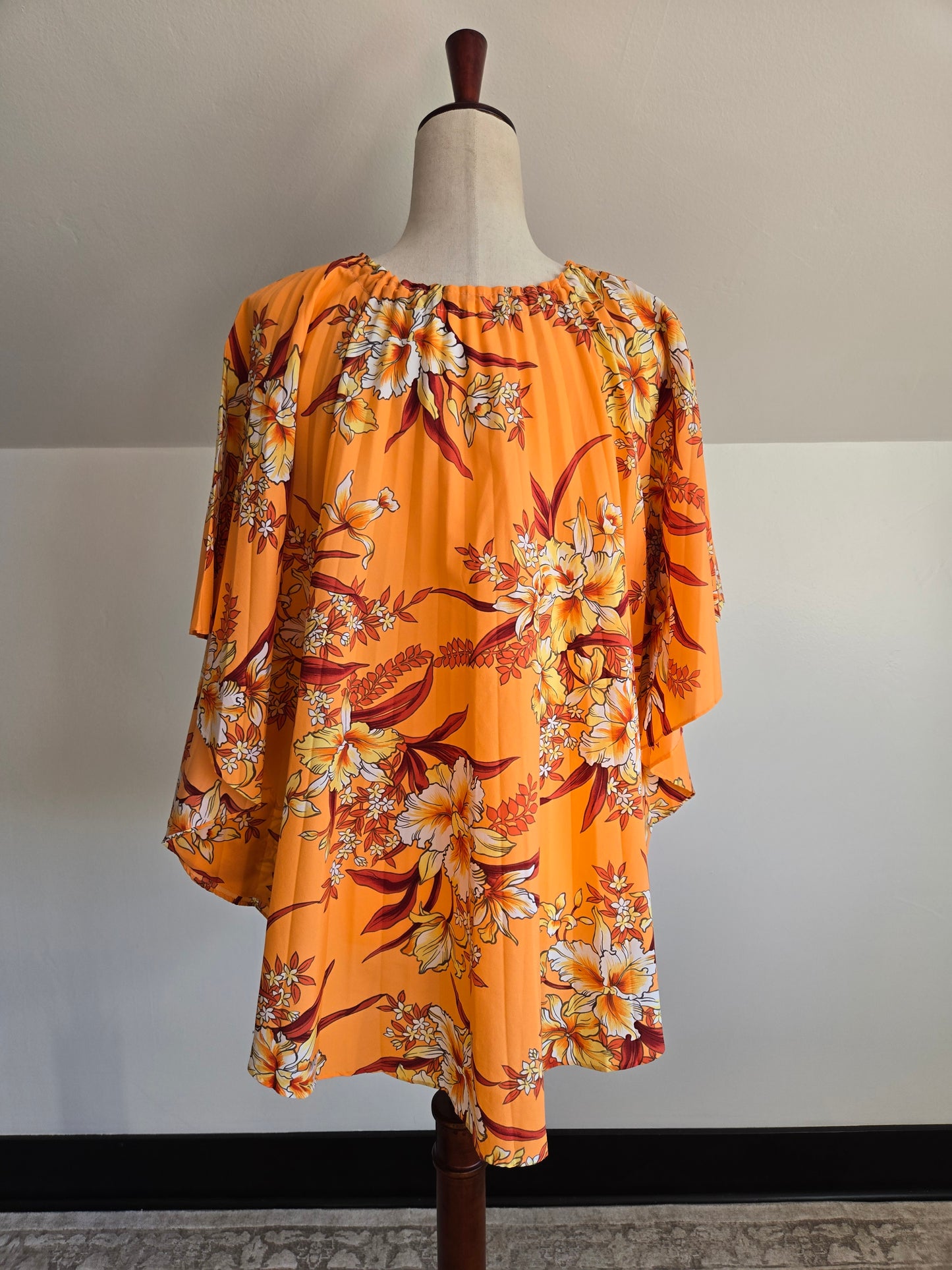 Vintage Hawaiian Palm Short Caftan - OS
