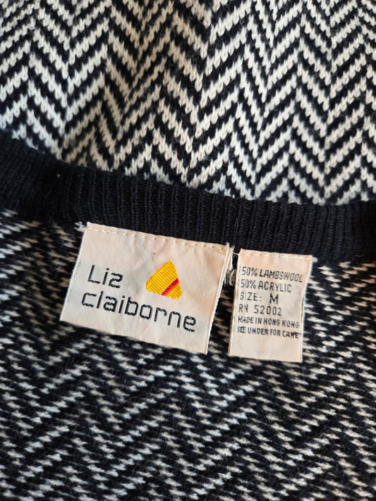 Vintage Liz Claiborne Cropped Lambswool Cardigan - Medium