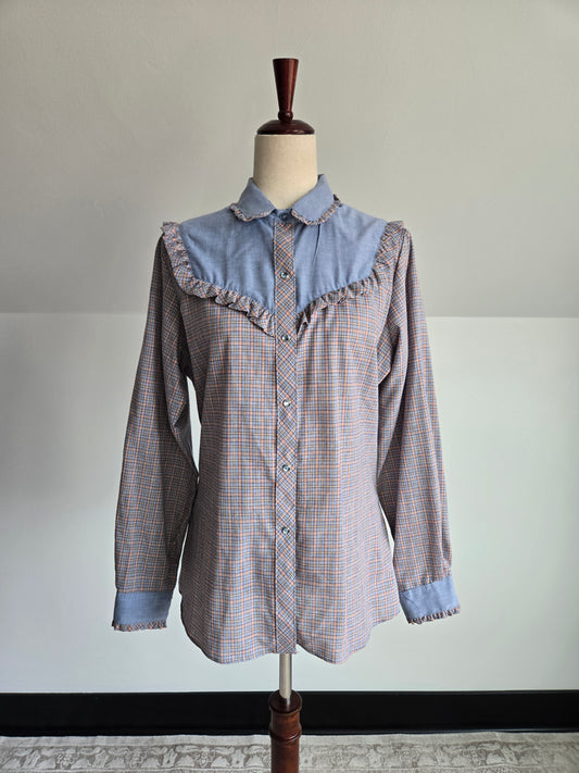 Vintage 70s Millie Western Pearl Snap Shirt - large