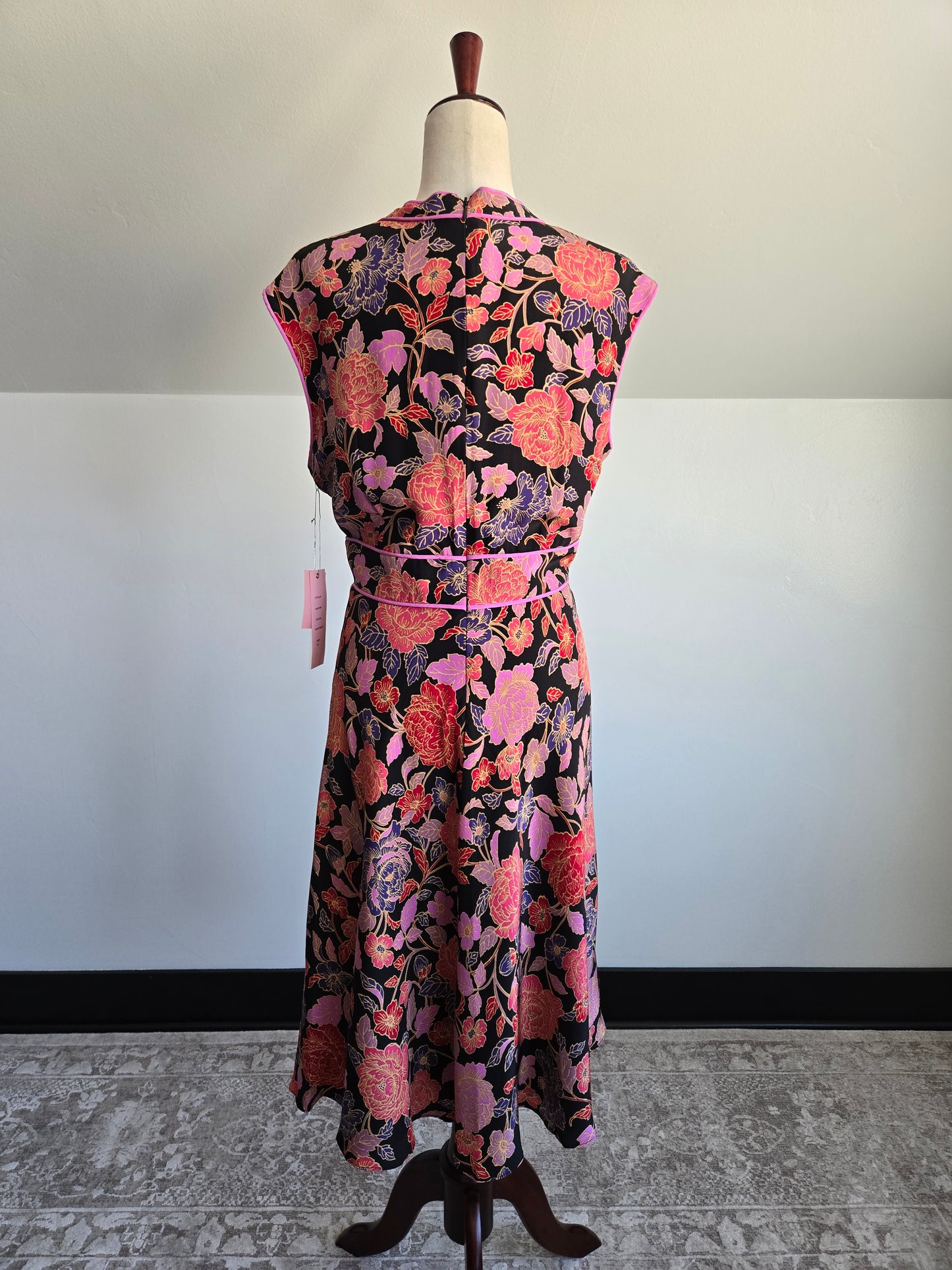 Philip Dicaprio NWT Silk Y2K Floral Dress - Size 12