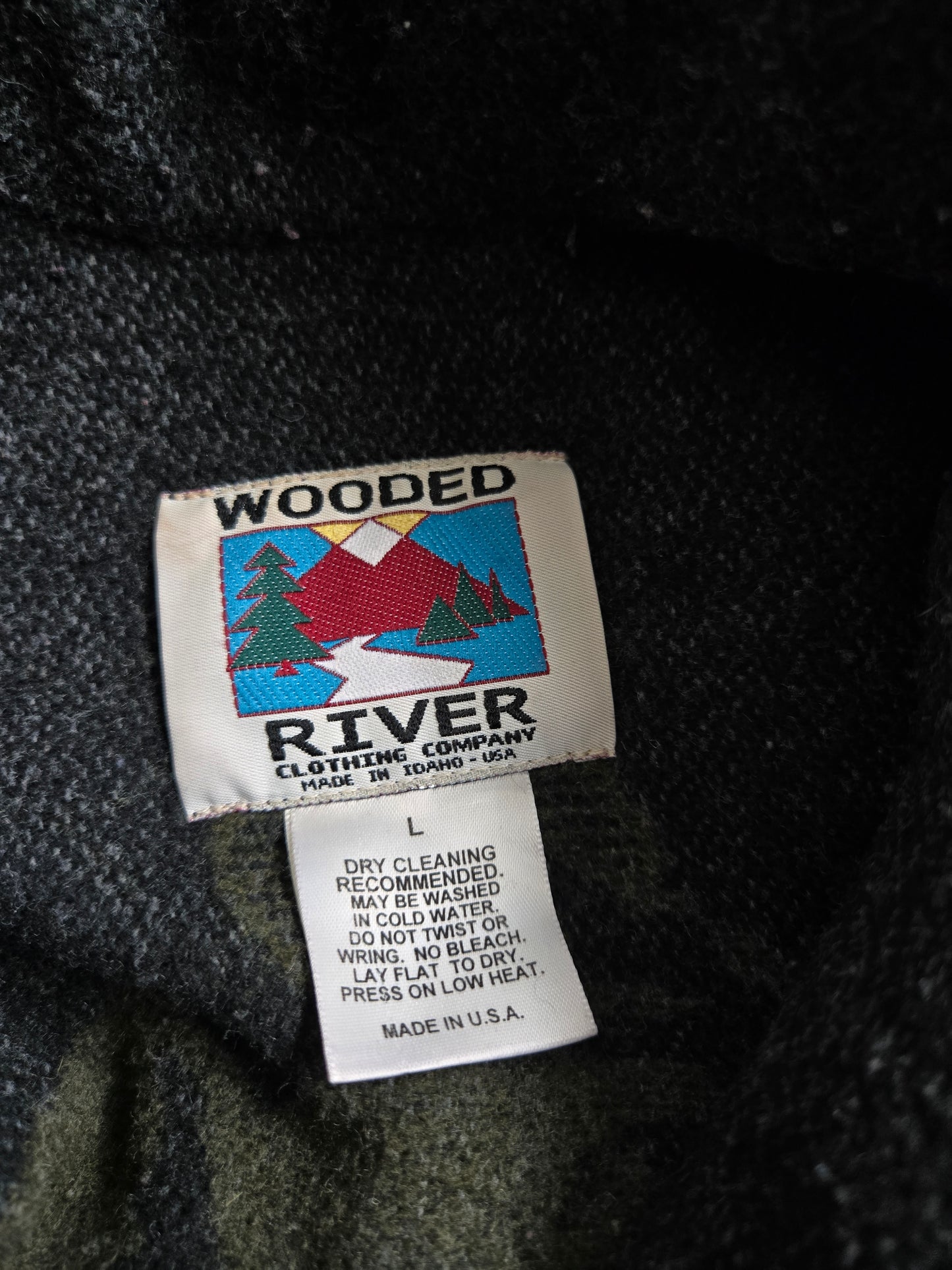 Vintage Wooded River Moose Jacket Made in Idaho - Large